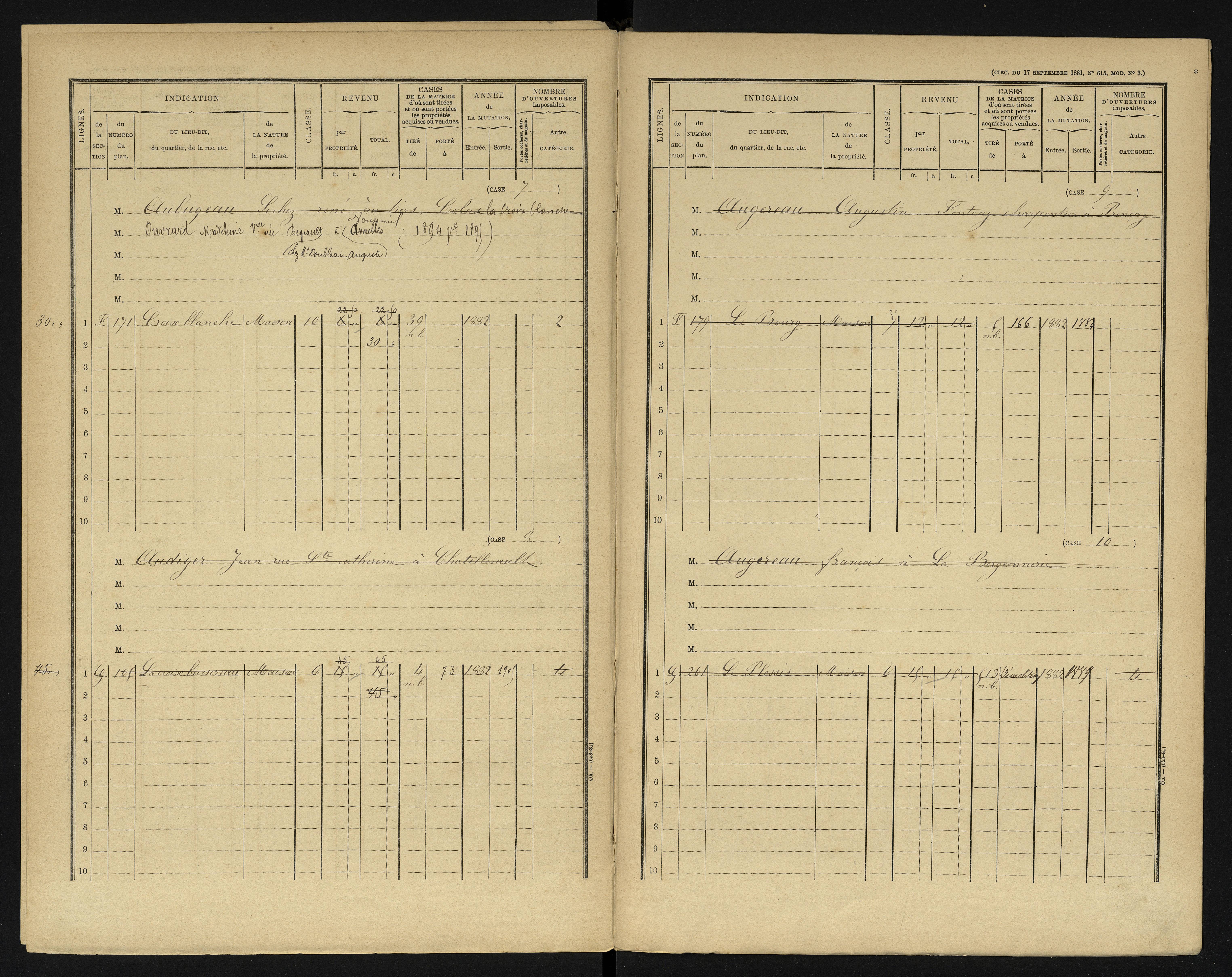 Availles-en-Châtellerault - FRAD086_cadastre Cases 1-248 