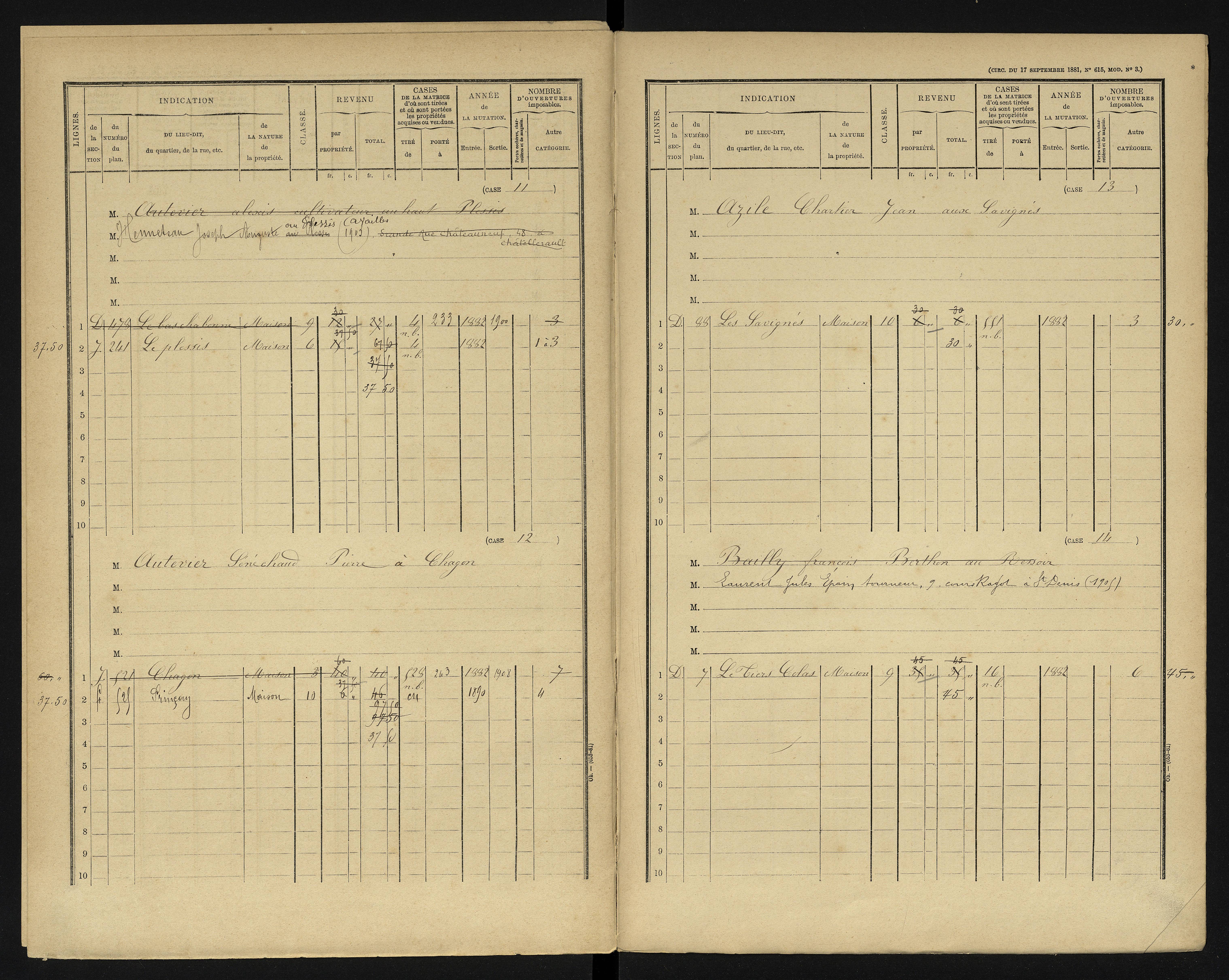 Availles-en-Châtellerault - FRAD086_cadastre Cases 1-248 