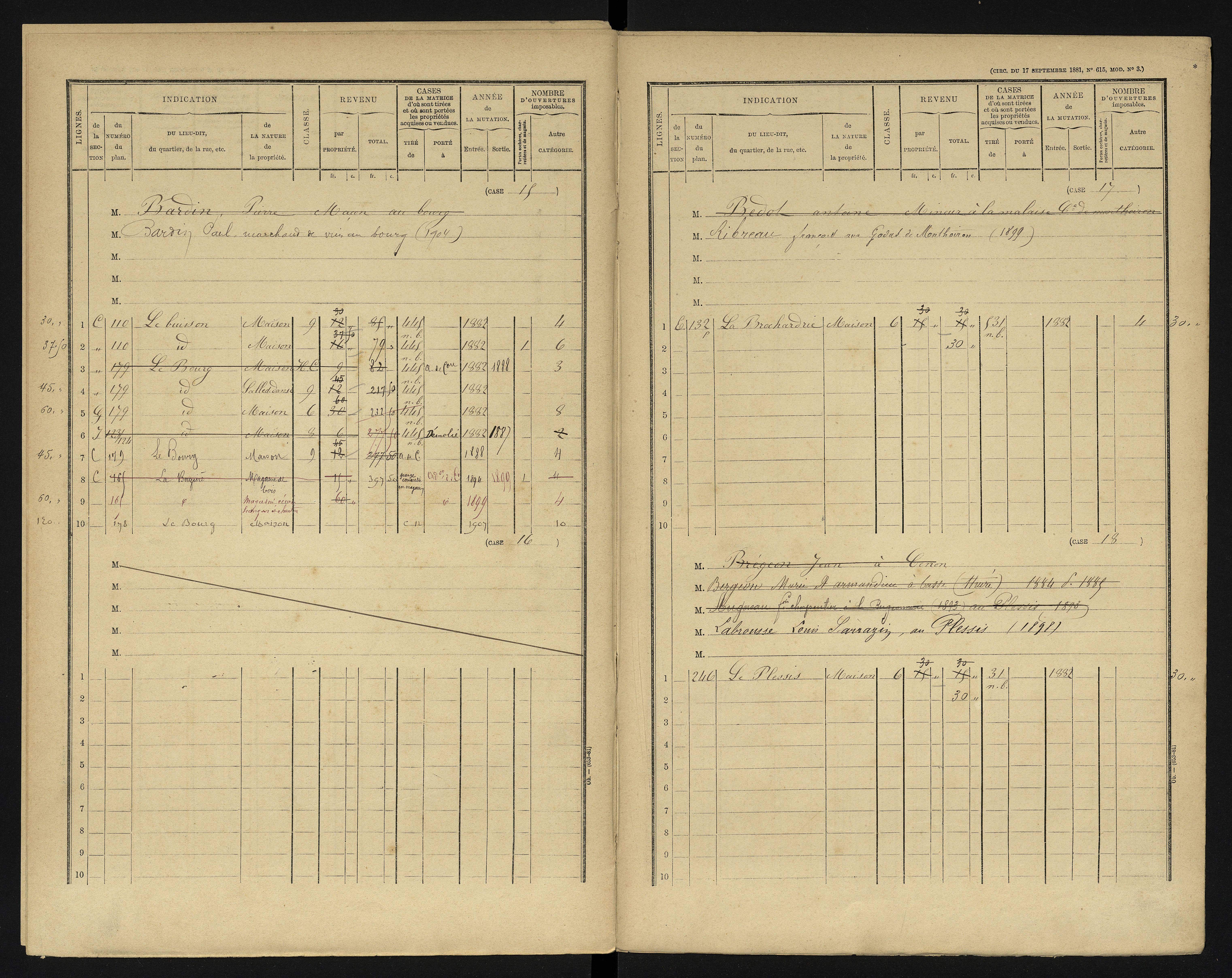 Availles-en-Châtellerault - FRAD086_cadastre Cases 1-248 