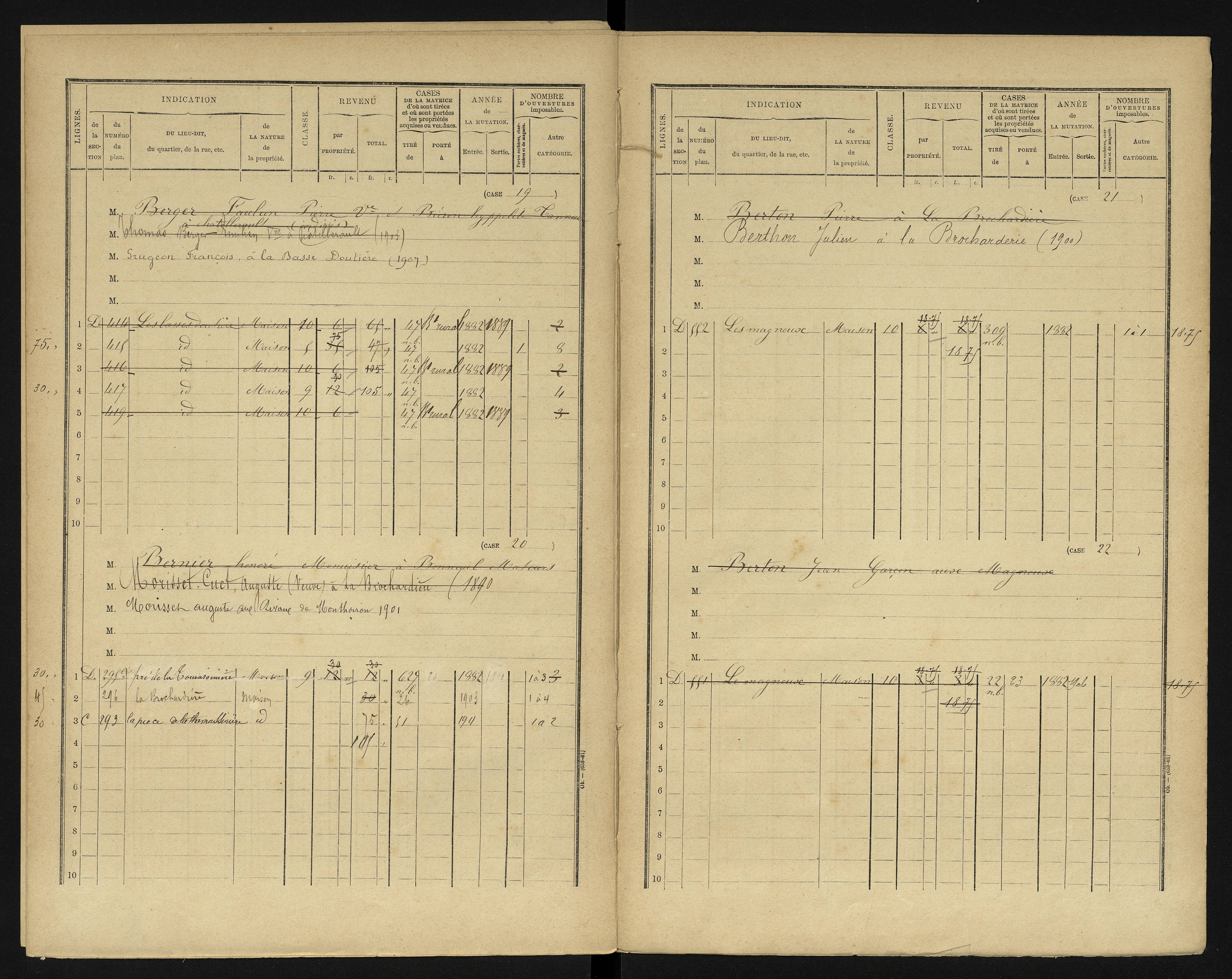 Availles-en-Châtellerault - FRAD086_cadastre Cases 1-248 