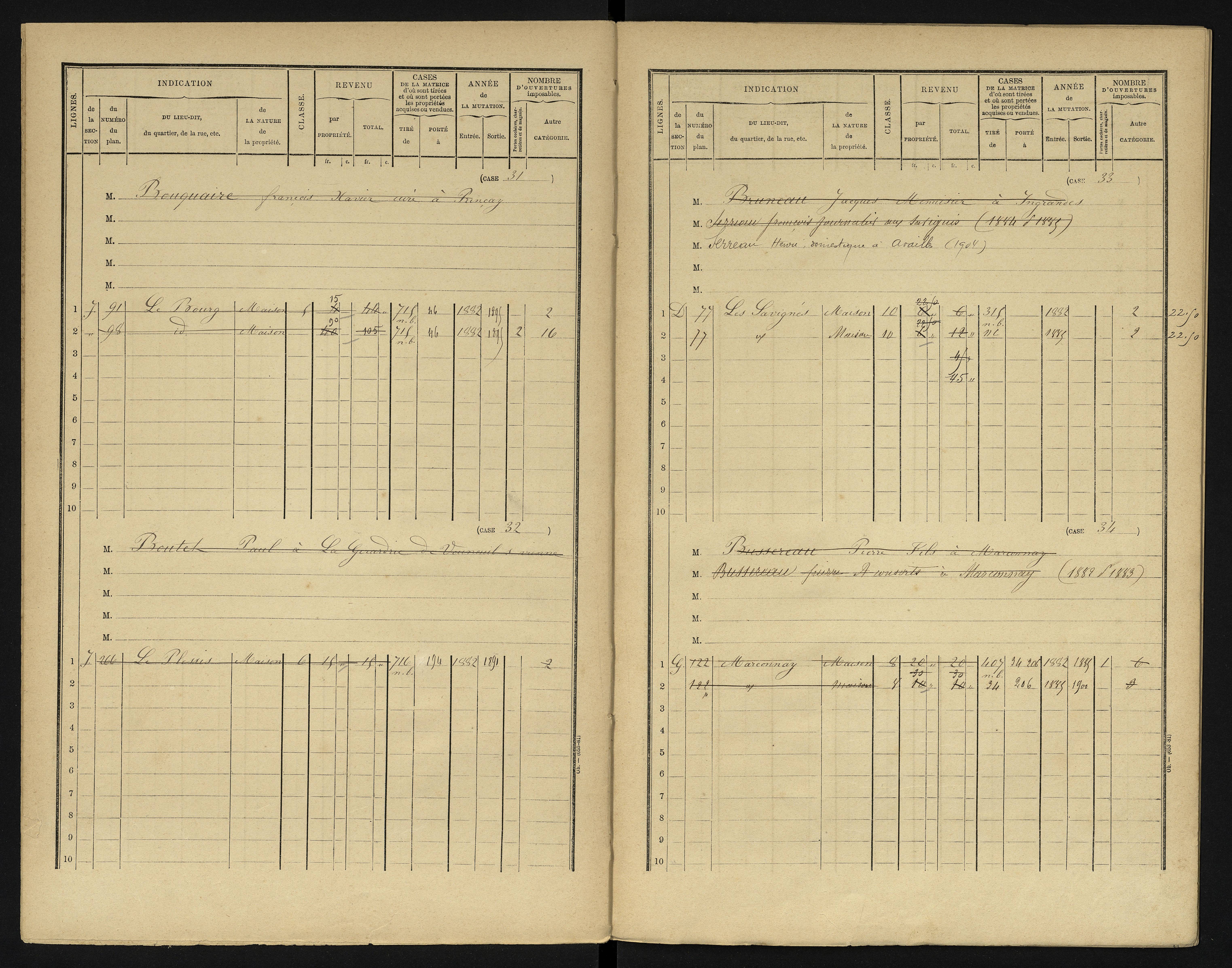 Availles-en-Châtellerault - FRAD086_cadastre Cases 1-248 