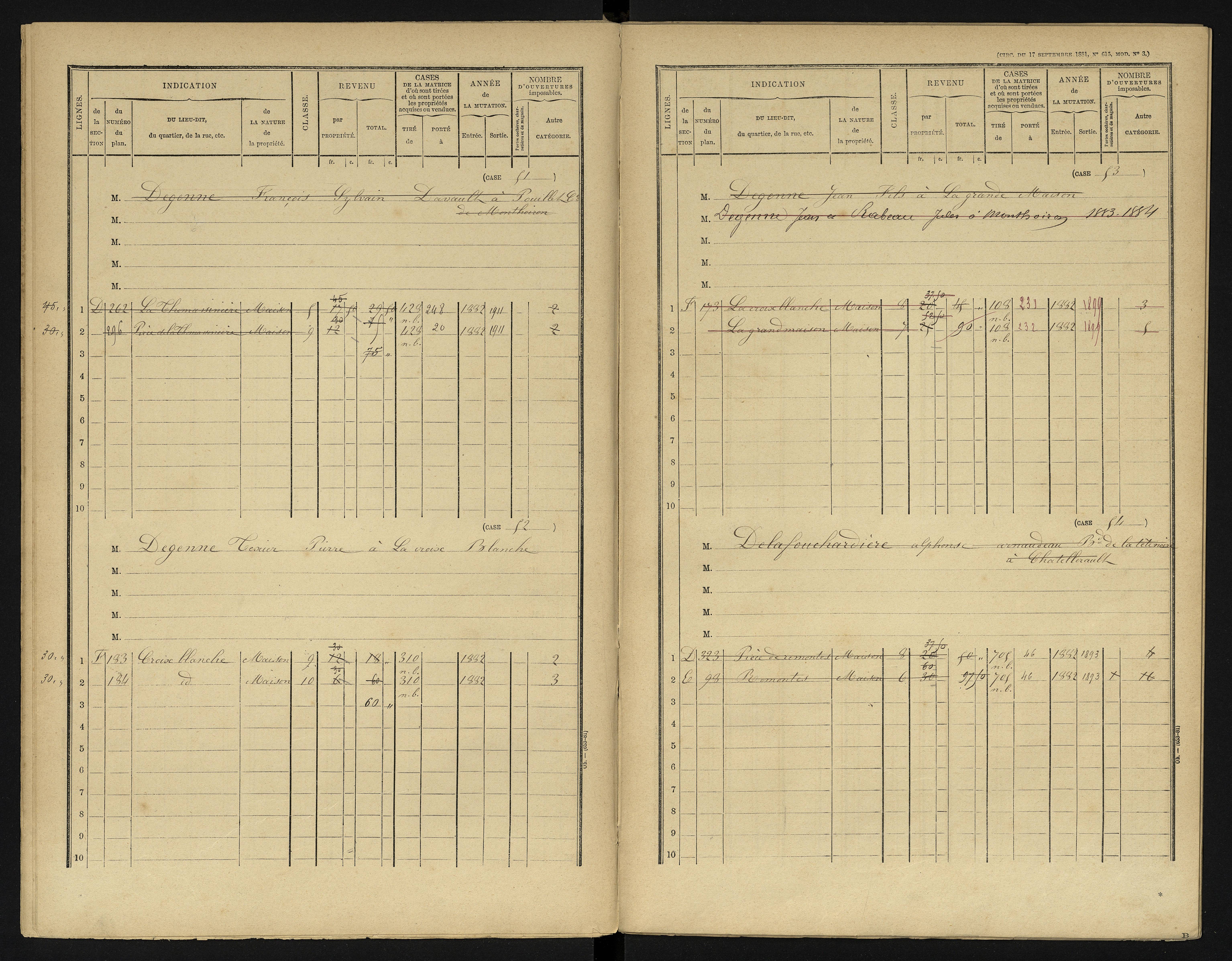 Availles-en-Châtellerault - FRAD086_cadastre Cases 1-248 