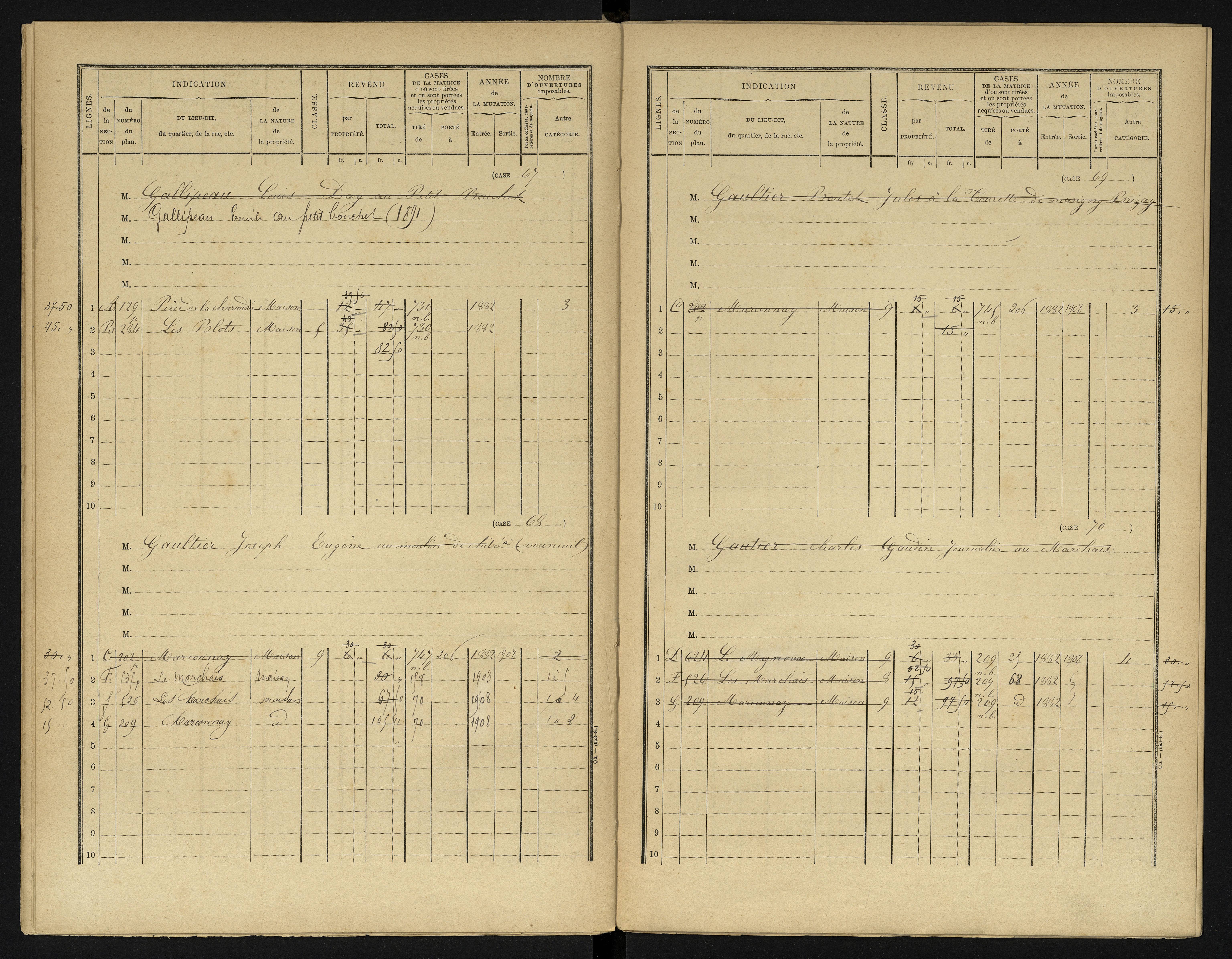 Availles-en-Châtellerault - FRAD086_cadastre Cases 1-248 