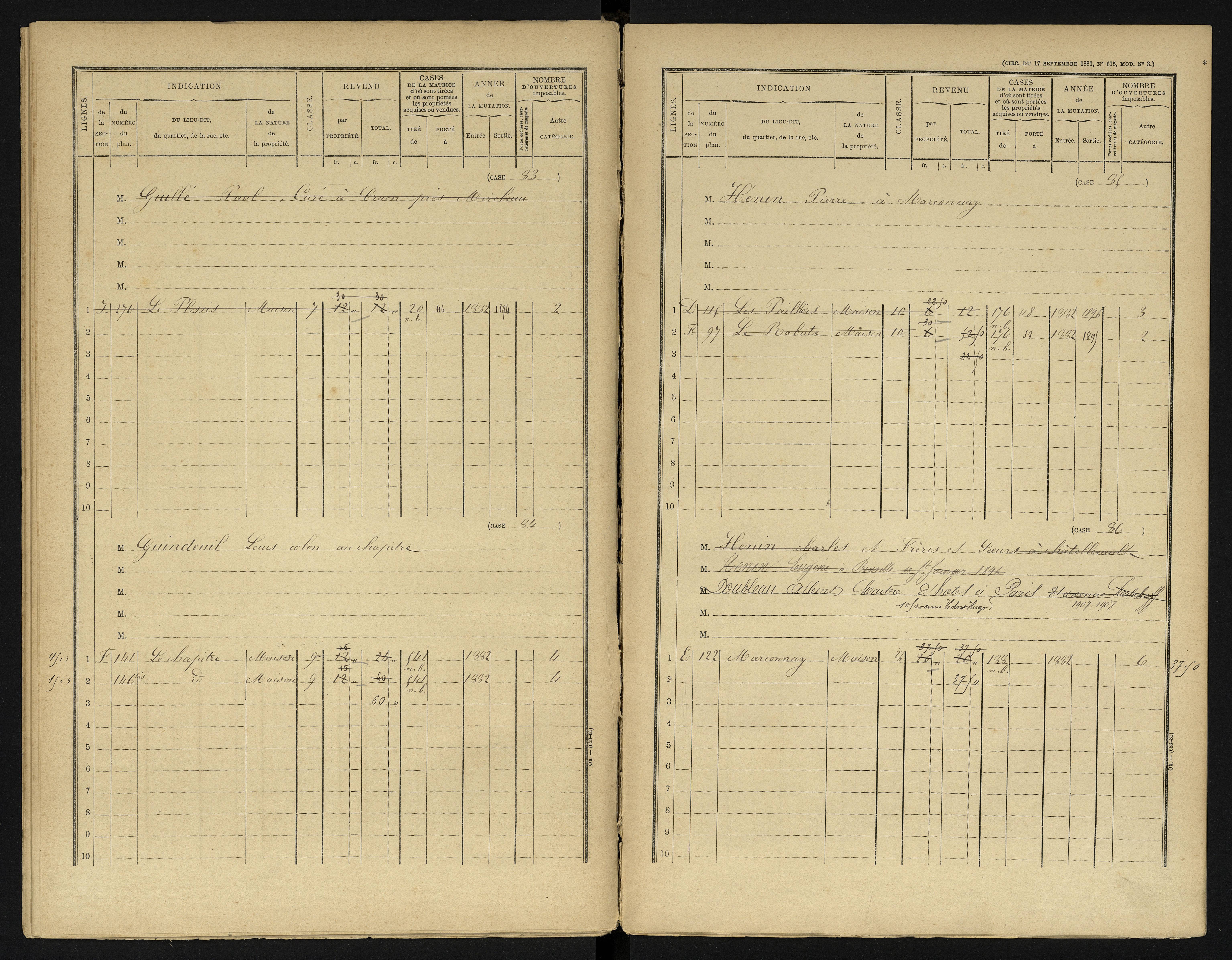 Availles-en-Châtellerault - FRAD086_cadastre Cases 1-248 