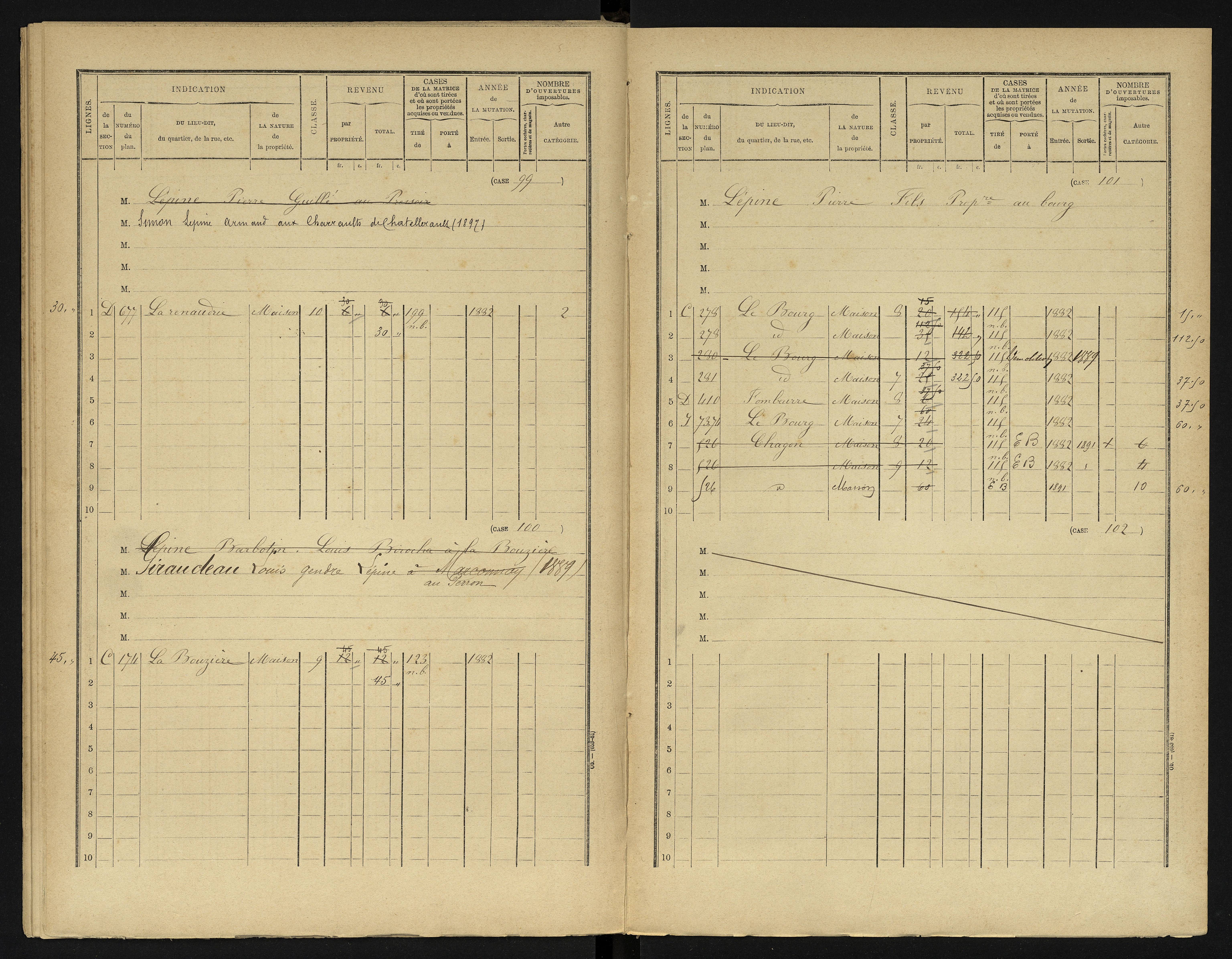 Availles-en-Châtellerault - FRAD086_cadastre Cases 1-248 