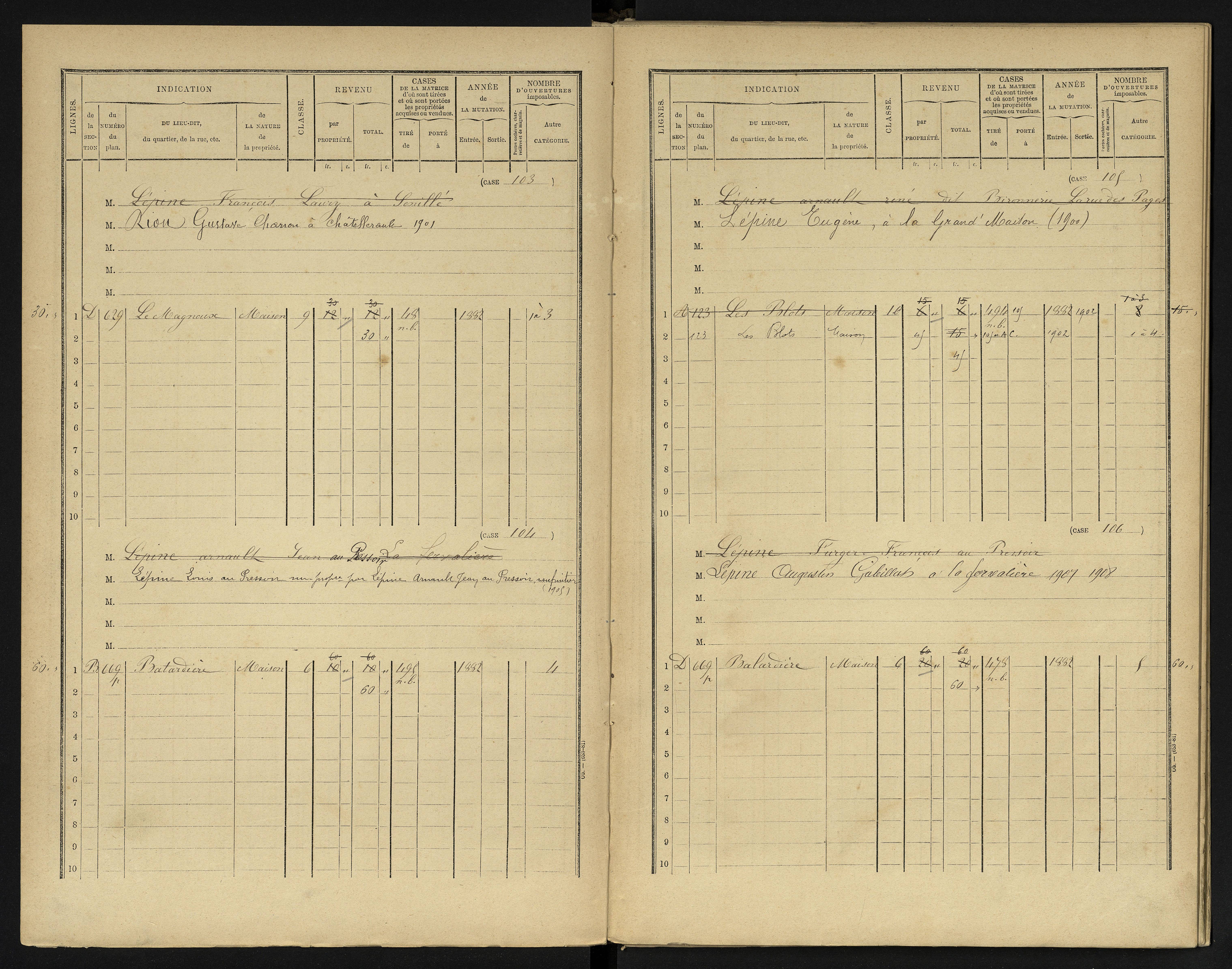 Availles-en-Châtellerault - FRAD086_cadastre Cases 1-248 