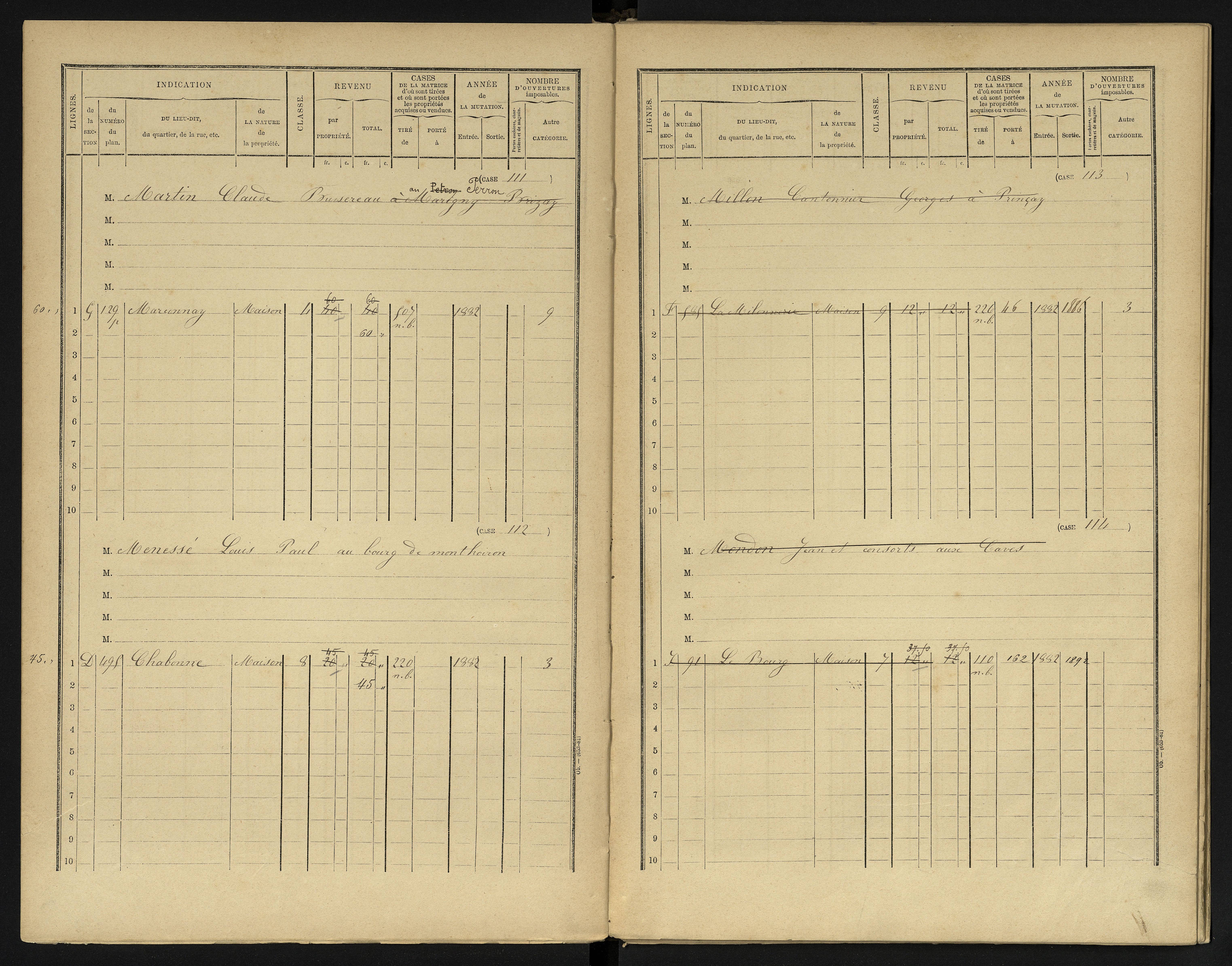 Availles-en-Châtellerault - FRAD086_cadastre Cases 1-248 