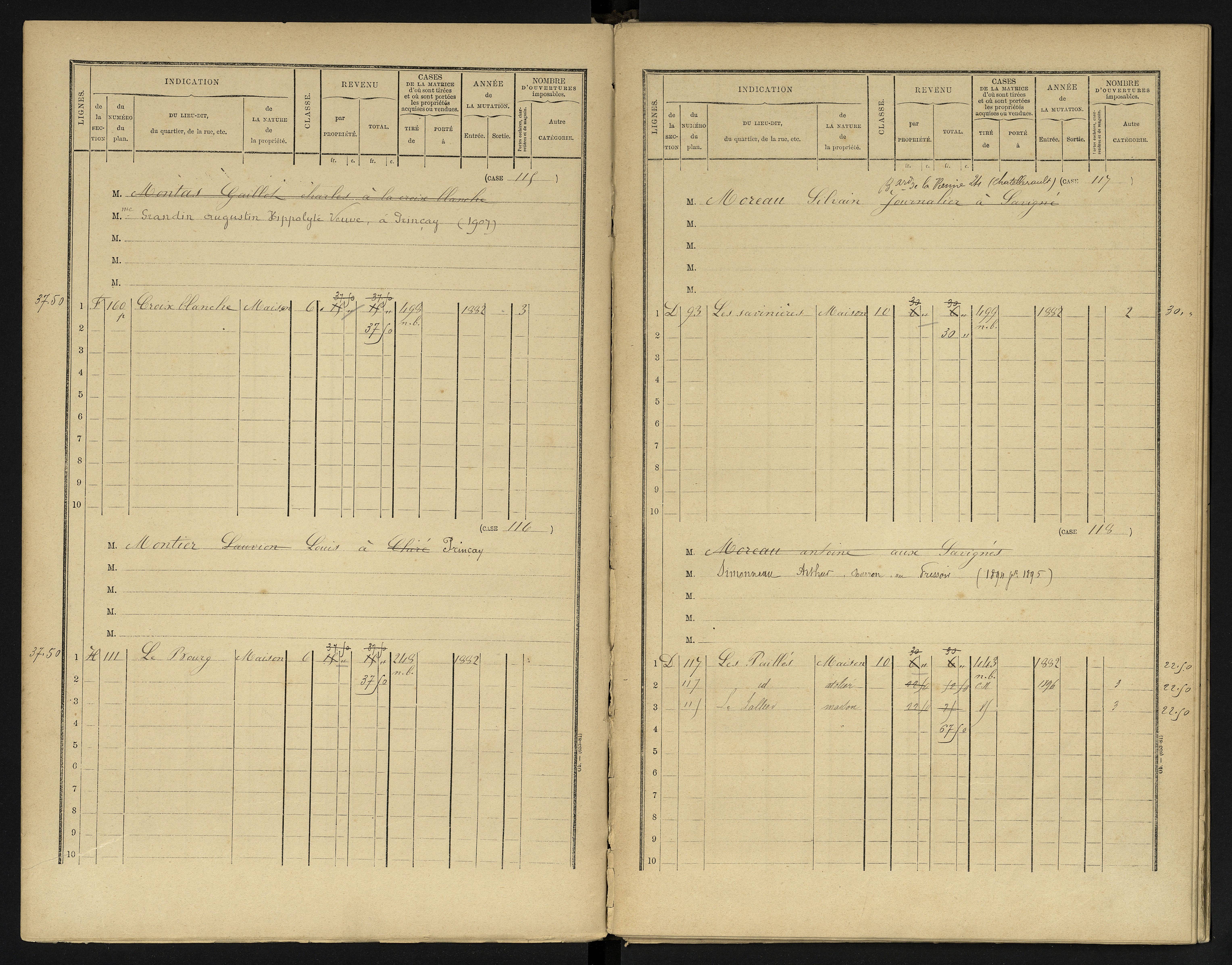 Availles-en-Châtellerault - FRAD086_cadastre Cases 1-248 
