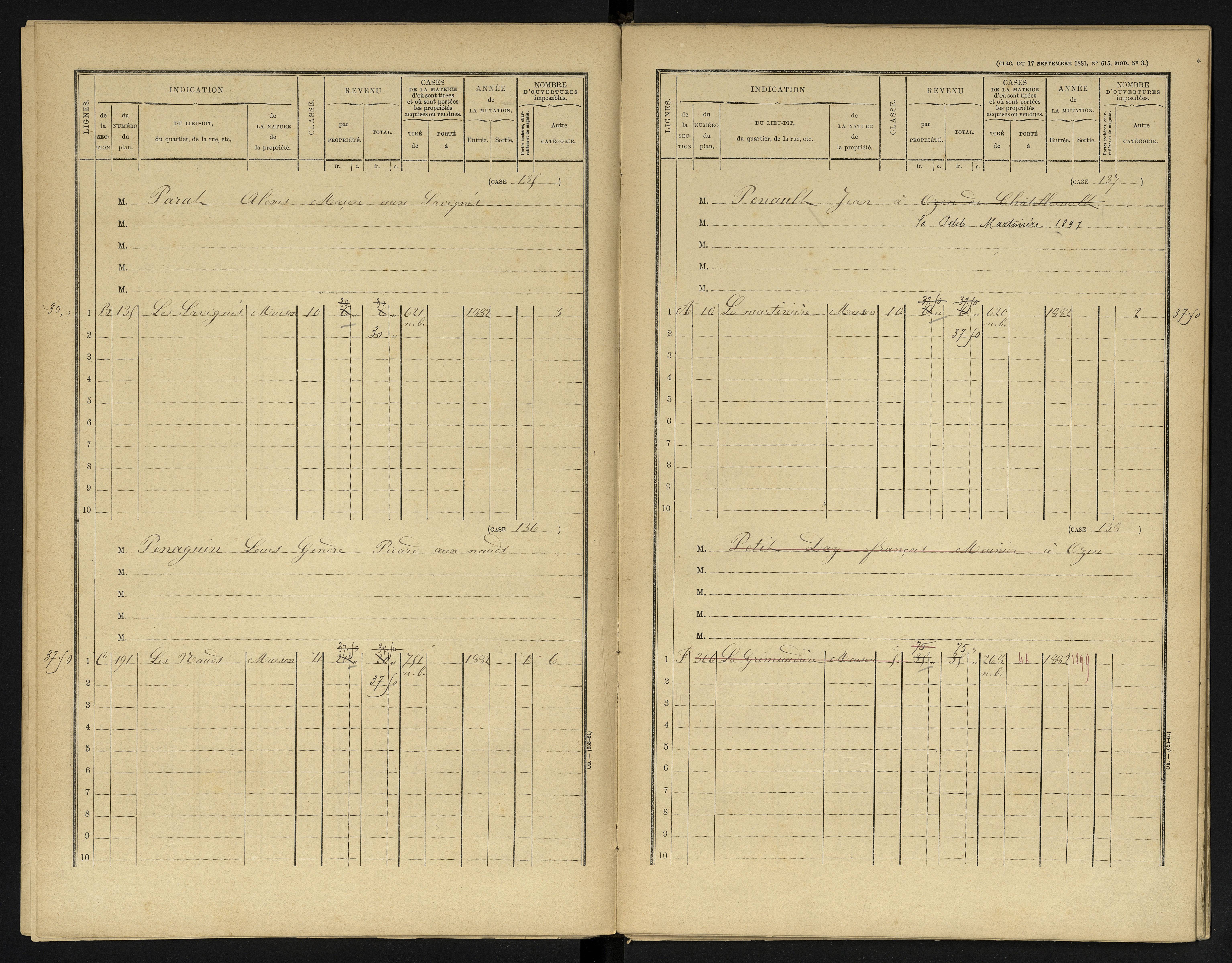 Availles-en-Châtellerault - FRAD086_cadastre Cases 1-248 