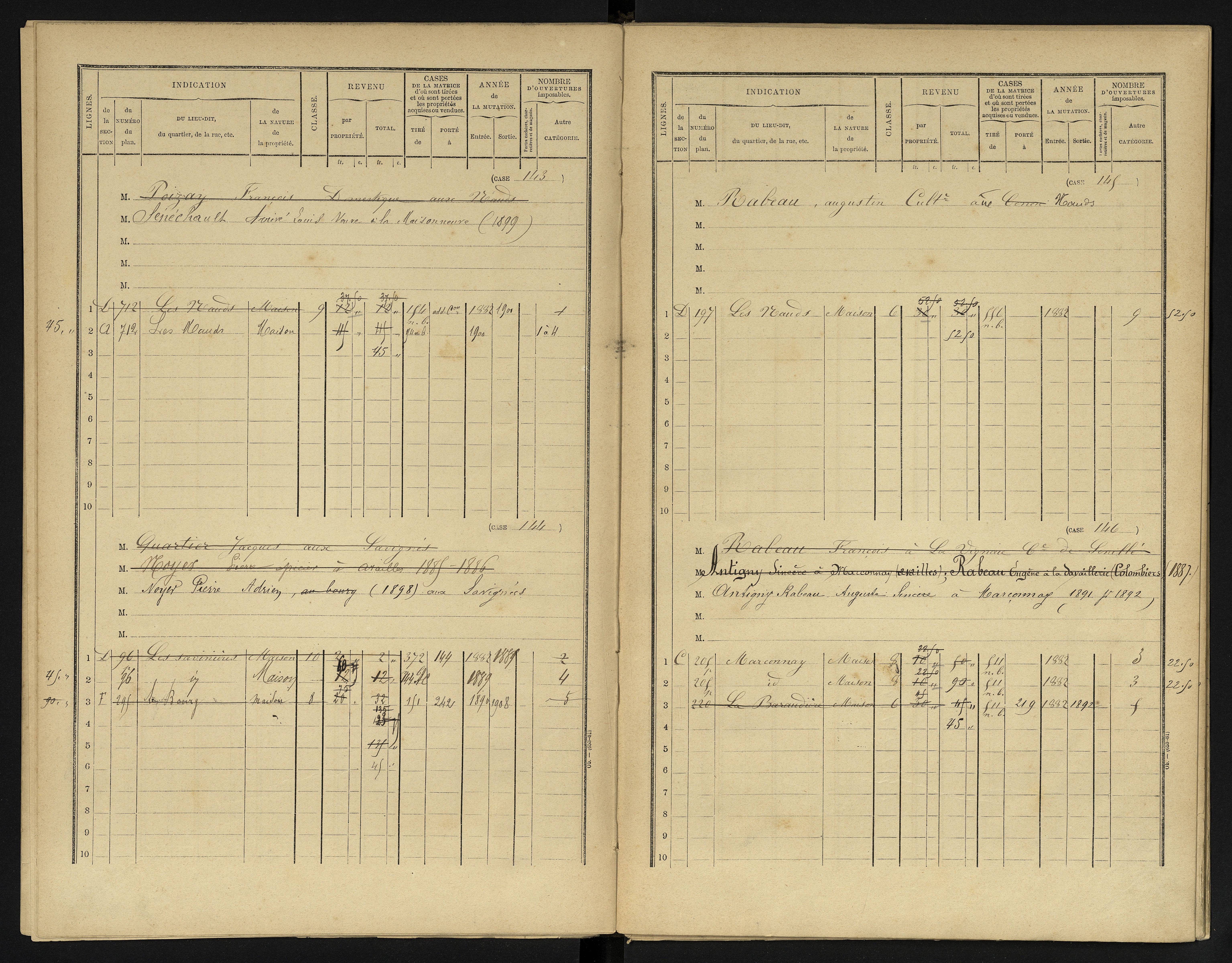 Availles-en-Châtellerault - FRAD086_cadastre Cases 1-248 