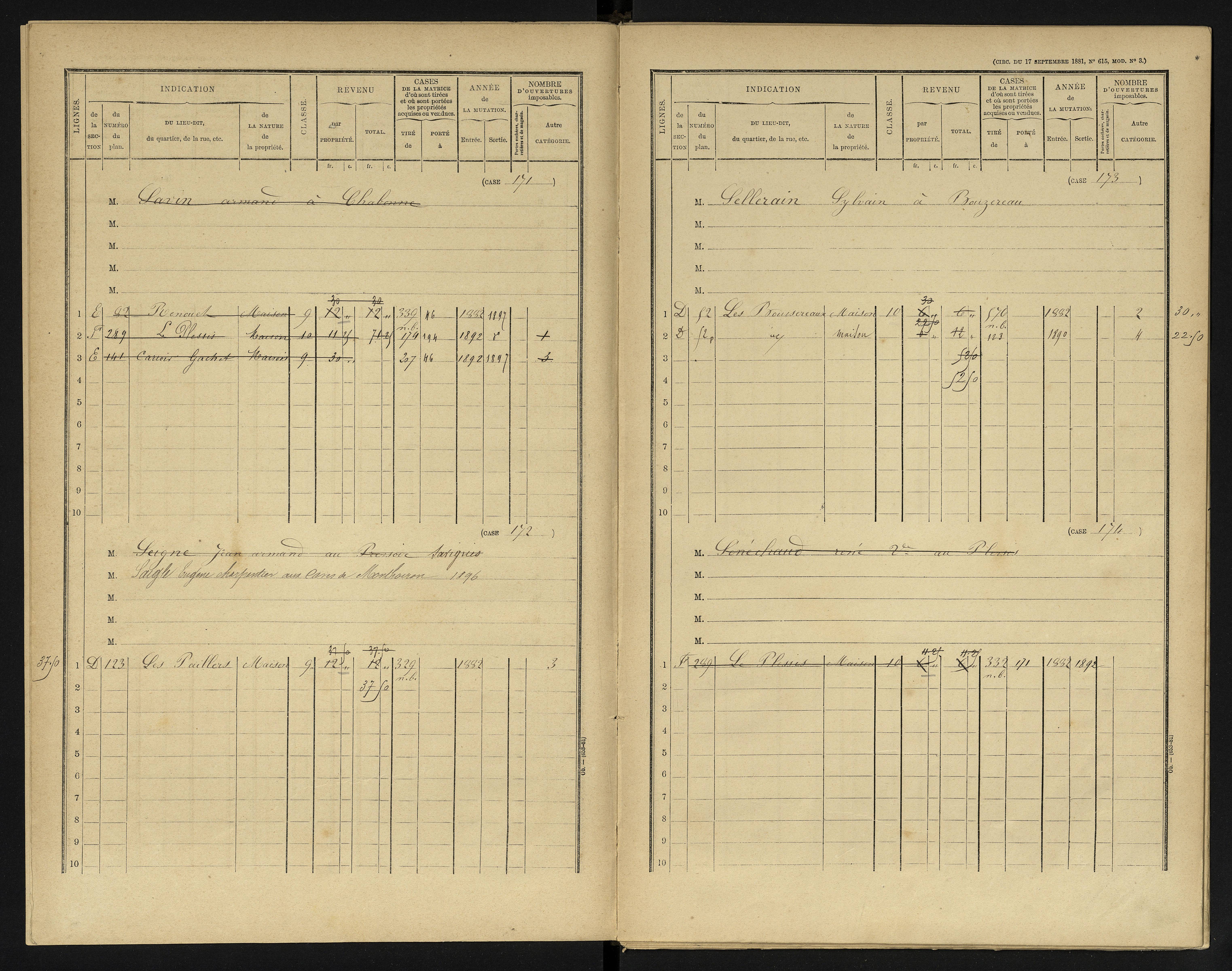 Availles-en-Châtellerault - FRAD086_cadastre Cases 1-248 
