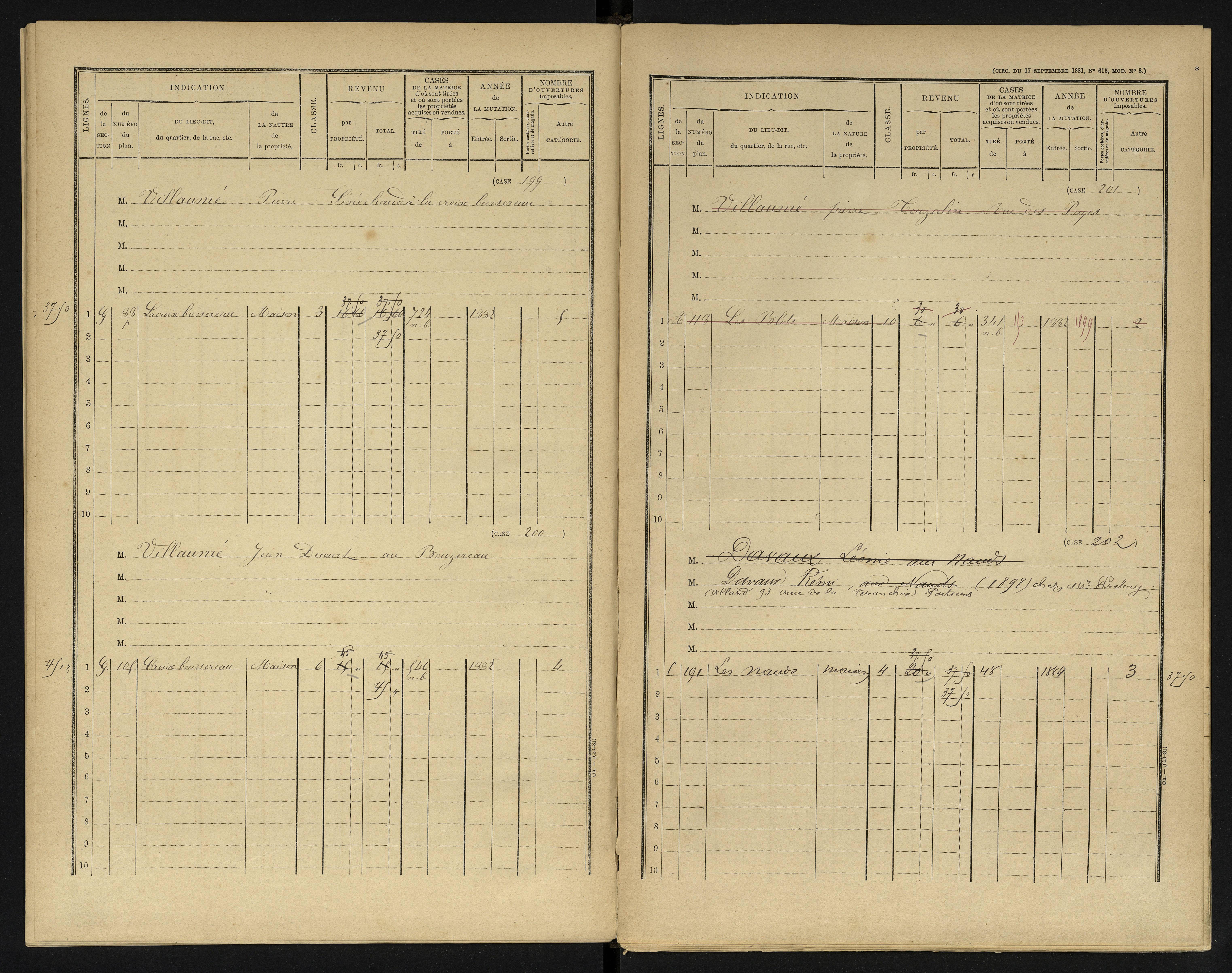 Availles-en-Châtellerault - FRAD086_cadastre Cases 1-248 