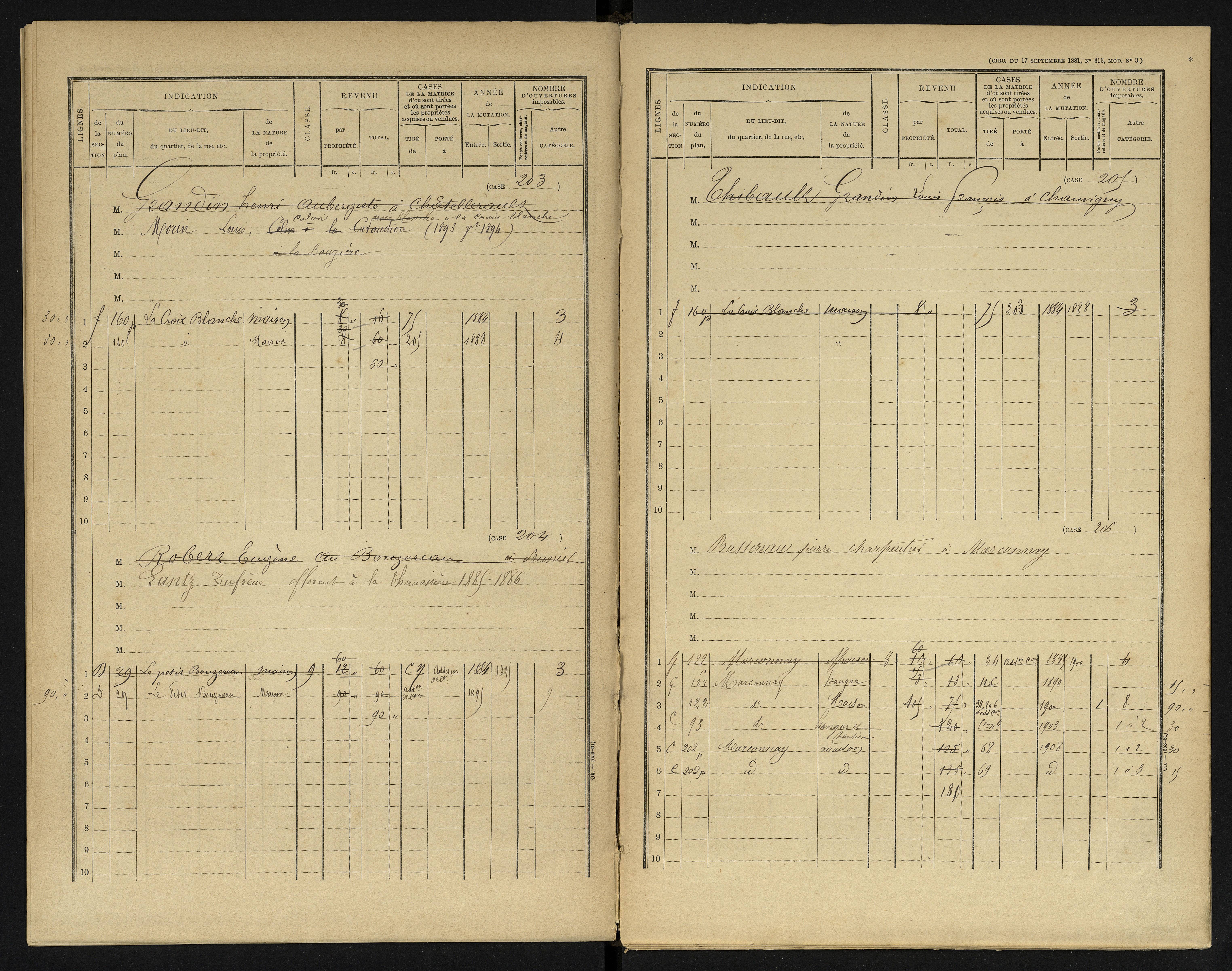 Availles-en-Châtellerault - FRAD086_cadastre Cases 1-248 