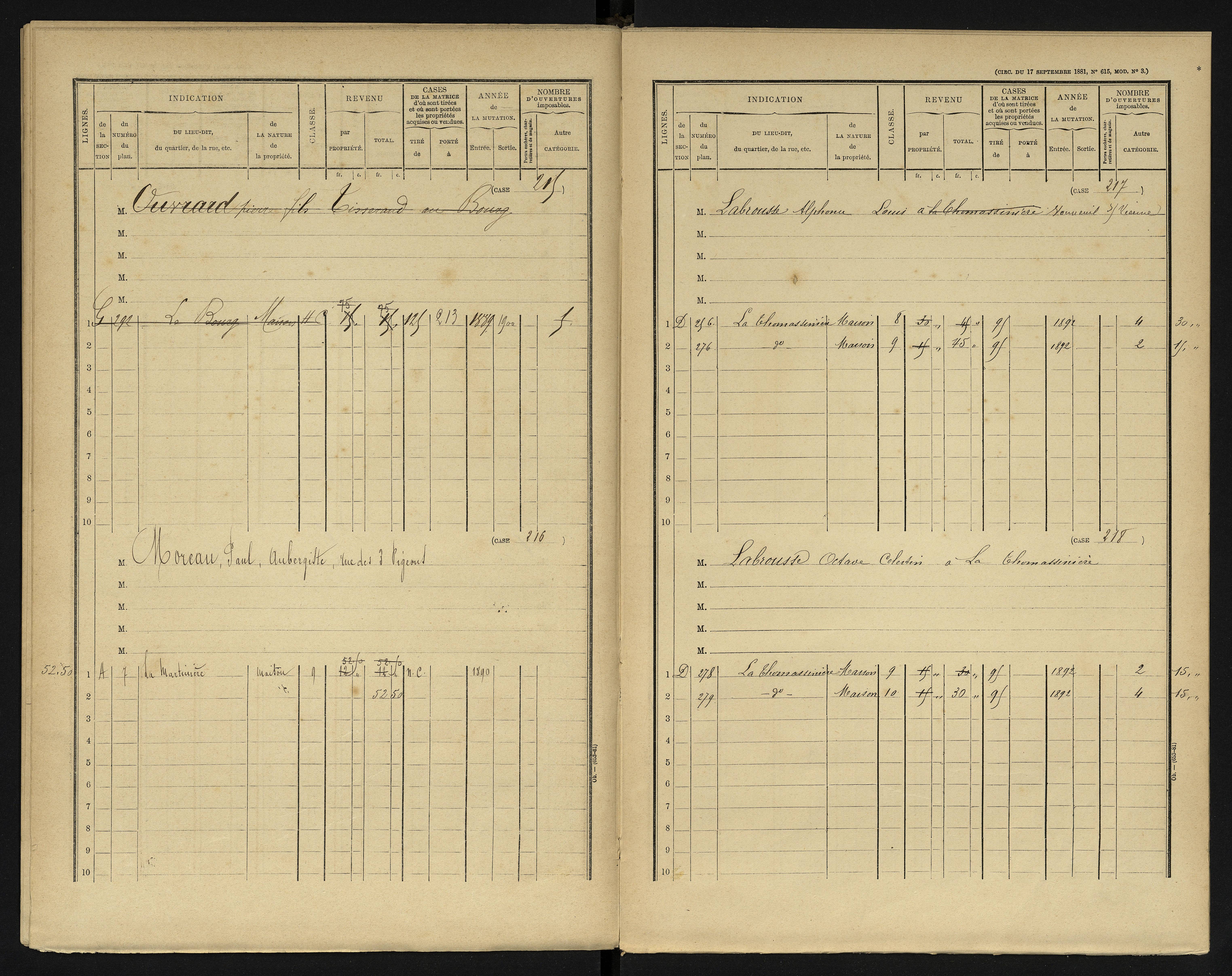 Availles-en-Châtellerault - FRAD086_cadastre Cases 1-248 