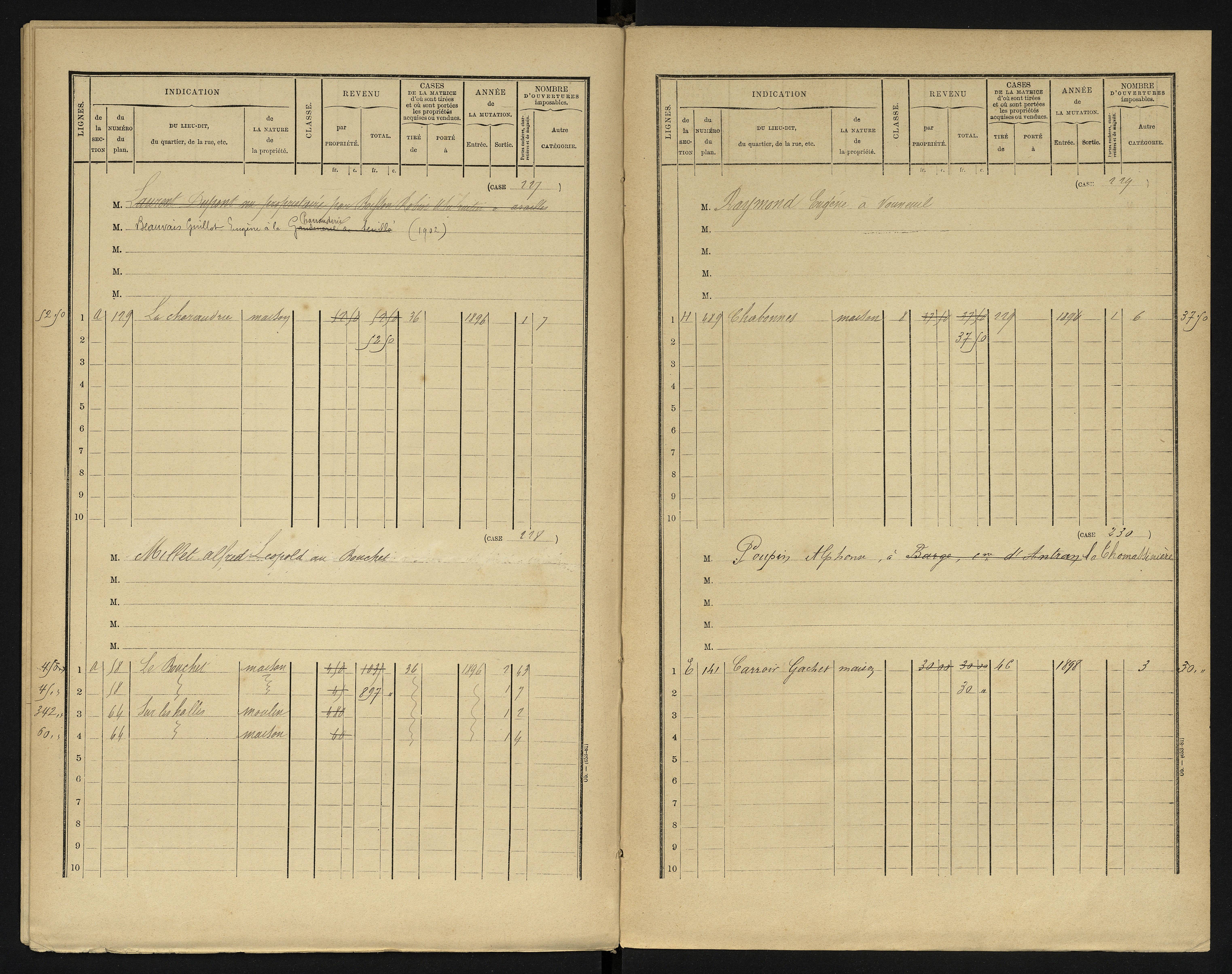 Availles-en-Châtellerault - FRAD086_cadastre Cases 1-248 