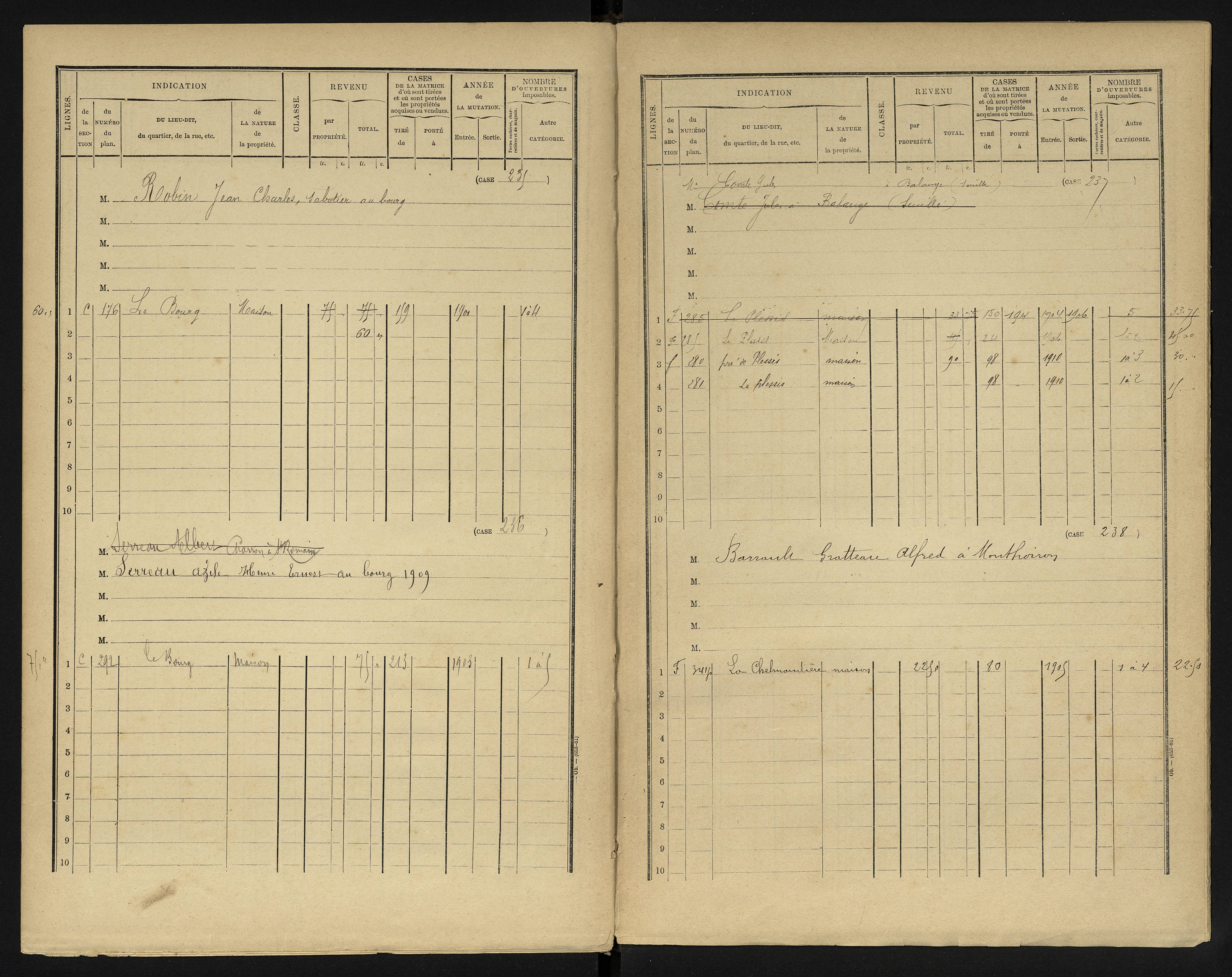 Availles-en-Châtellerault - FRAD086_cadastre Cases 1-248 