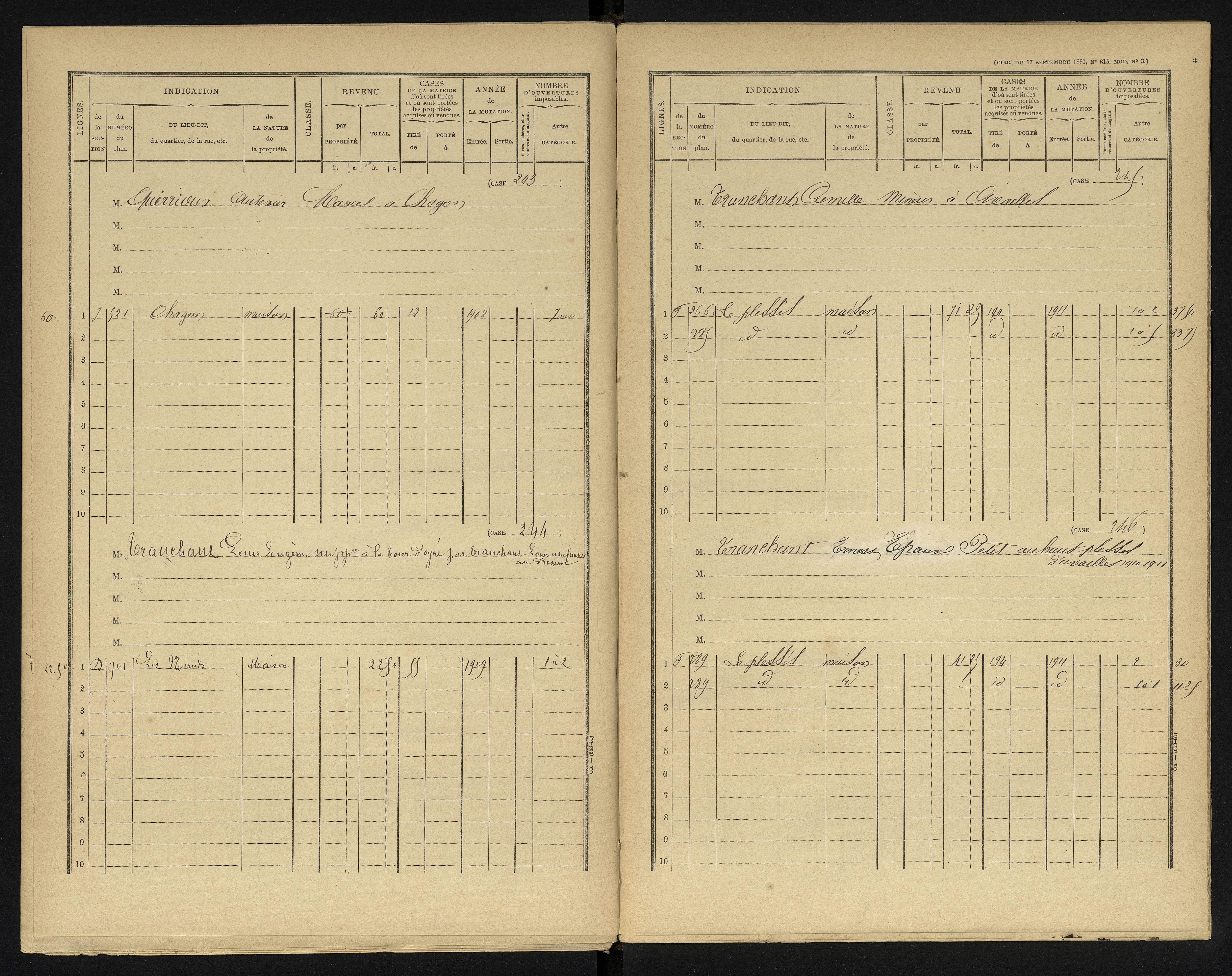 Availles-en-Châtellerault - FRAD086_cadastre Cases 1-248 