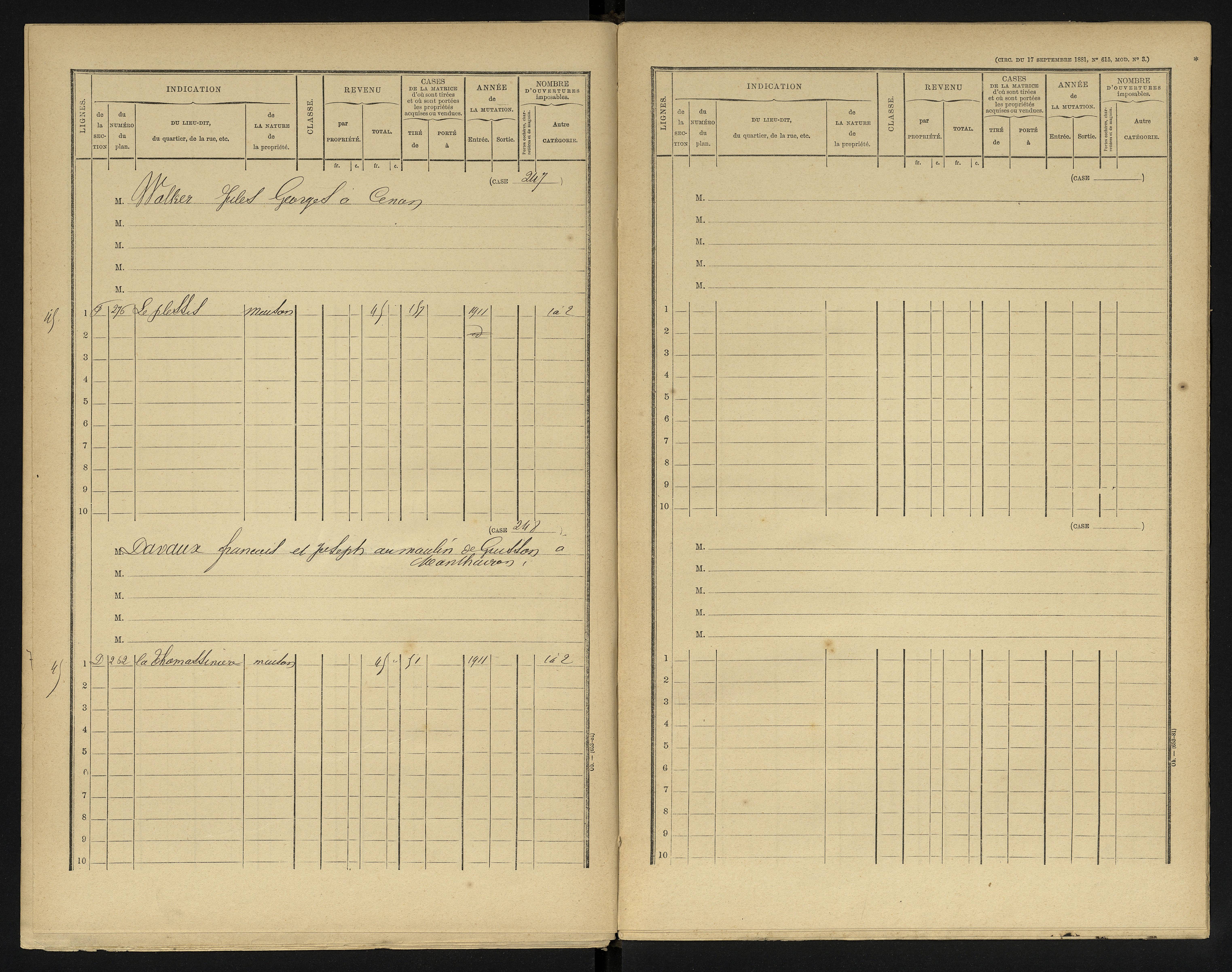 Availles-en-Châtellerault - FRAD086_cadastre Cases 1-248 