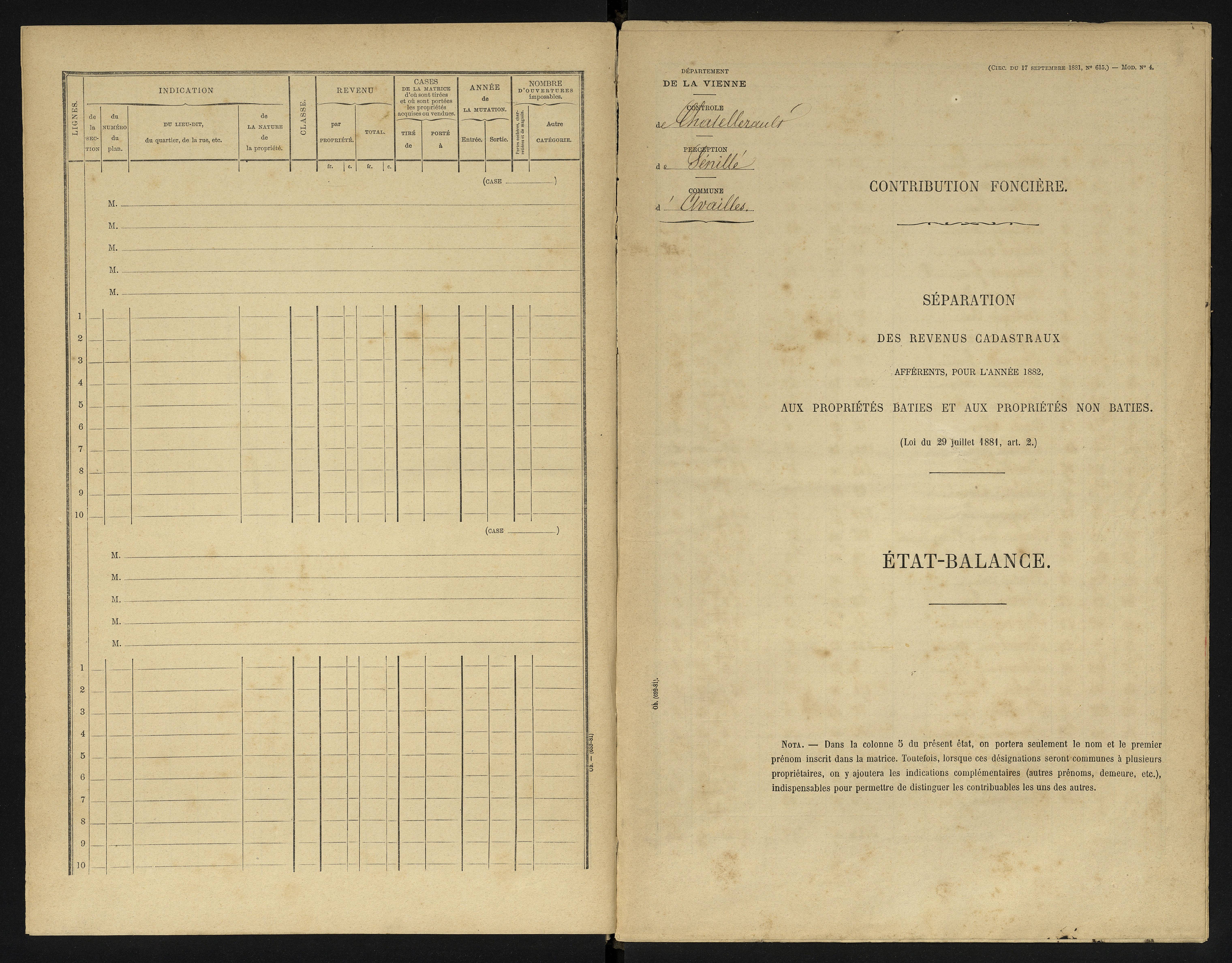 Availles-en-Châtellerault - FRAD086_cadastre Cases 1-248 