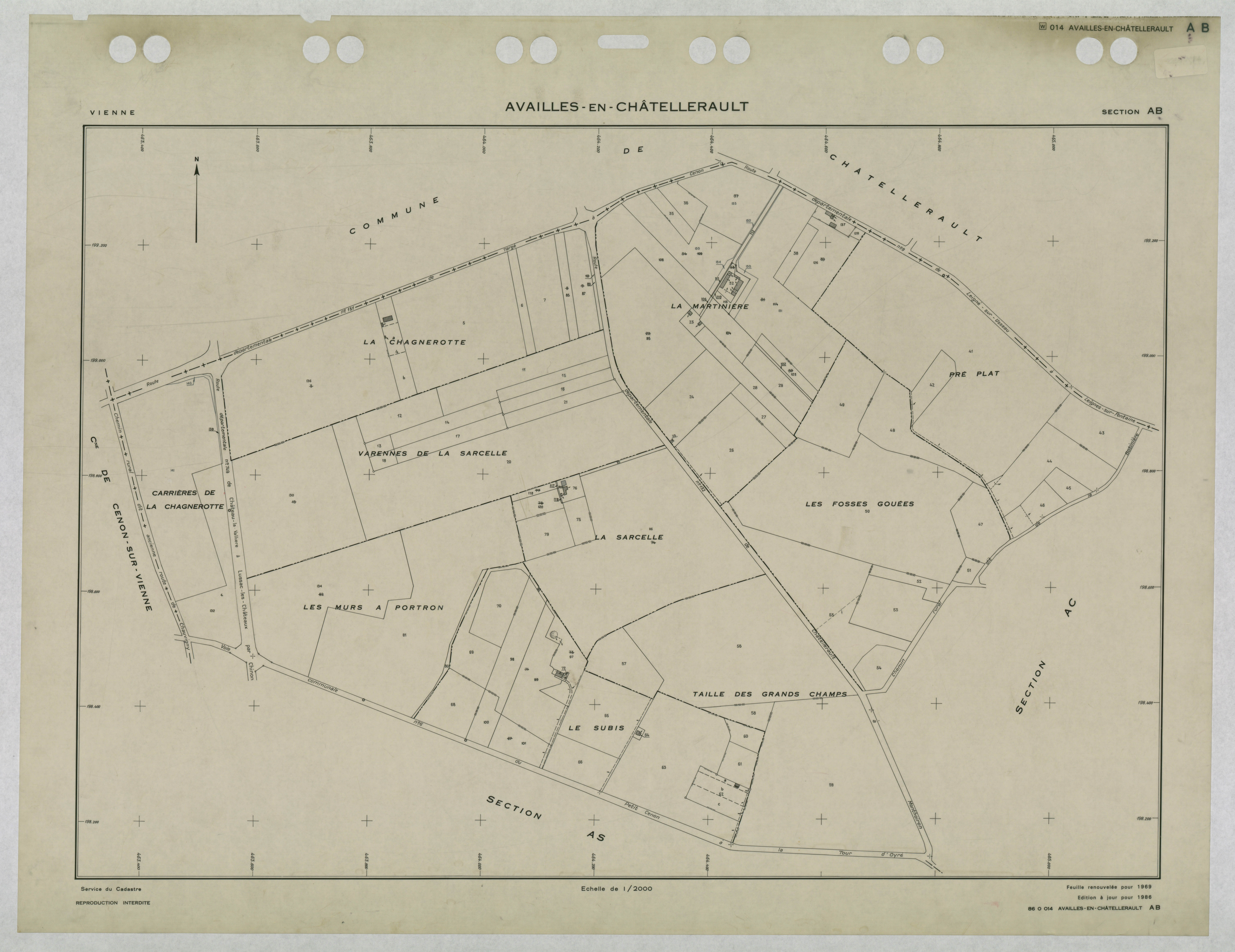 Availles-en-Châtellerault - FRAD086_cadastre Plans renouvelés 