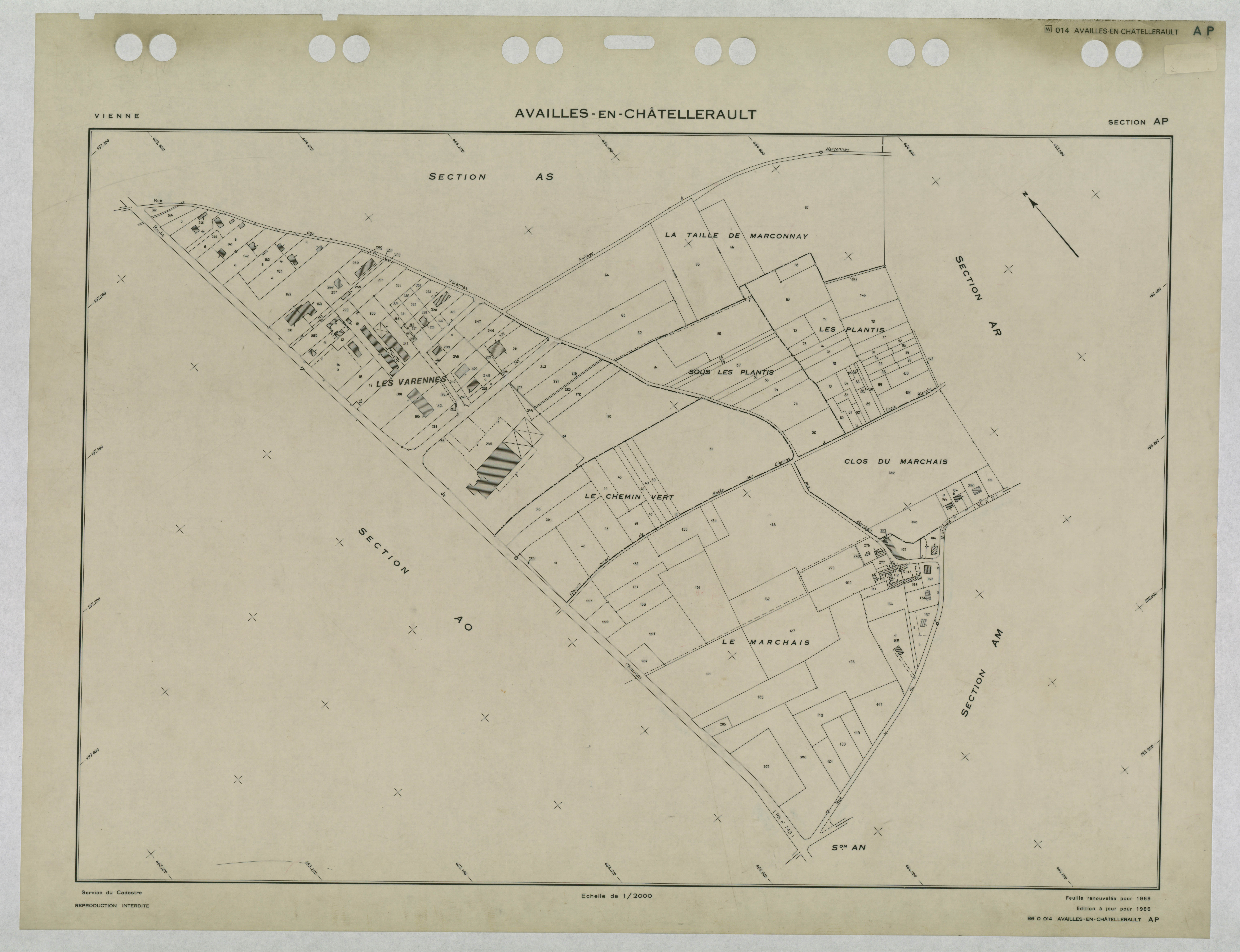 Availles-en-Châtellerault - FRAD086_cadastre Plans renouvelés 