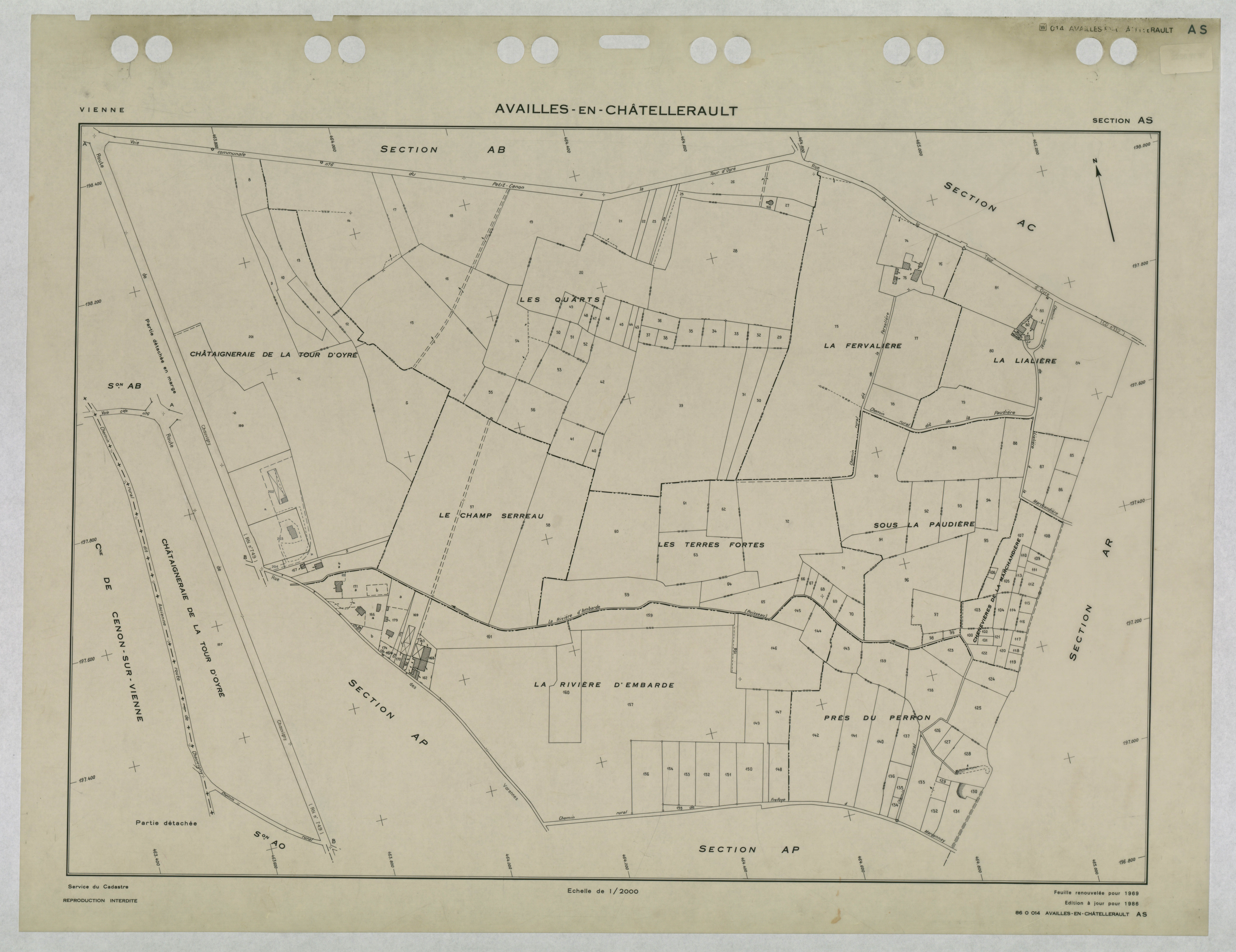 Availles-en-Châtellerault - FRAD086_cadastre Plans renouvelés 