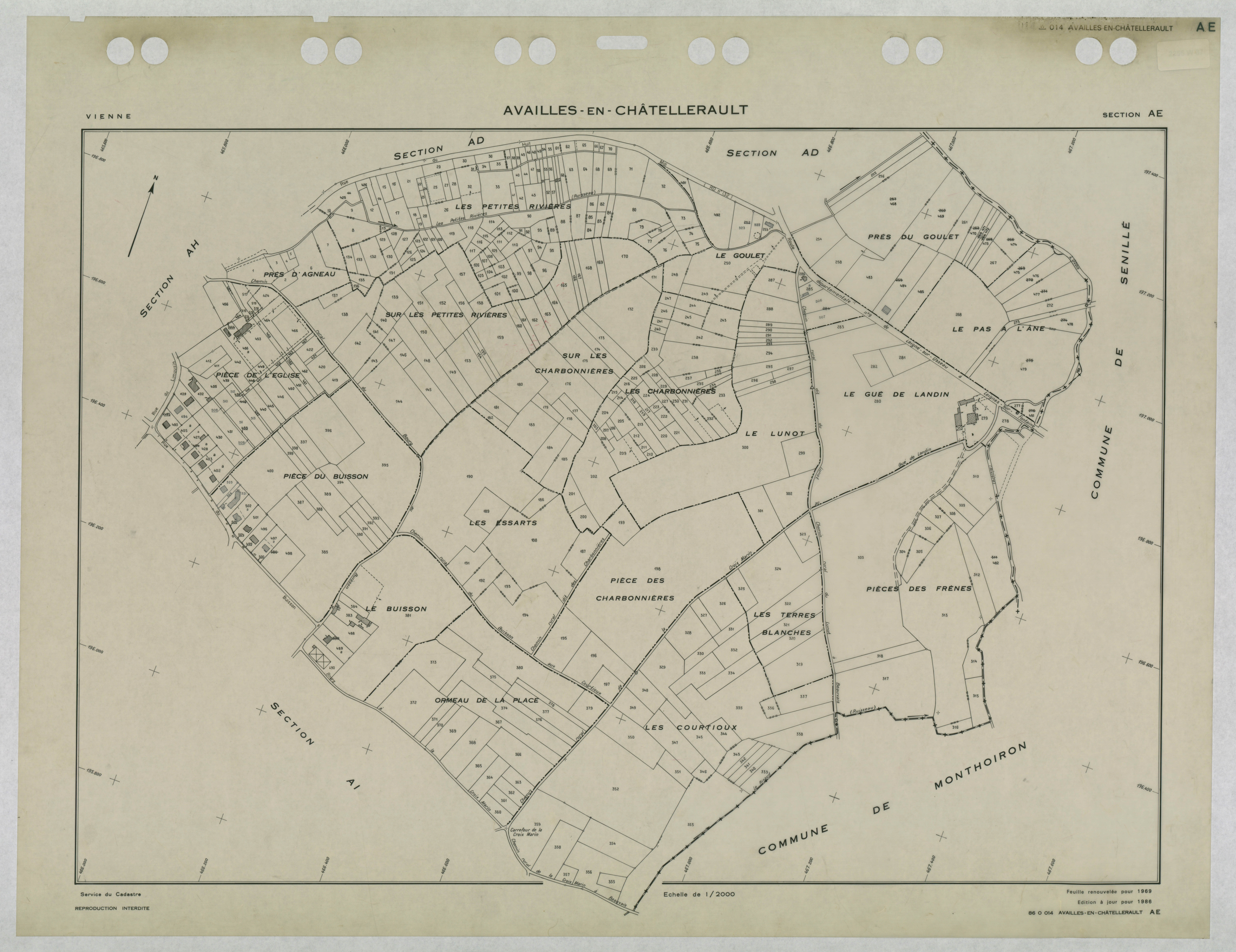 Availles-en-Châtellerault - FRAD086_cadastre Plans renouvelés 