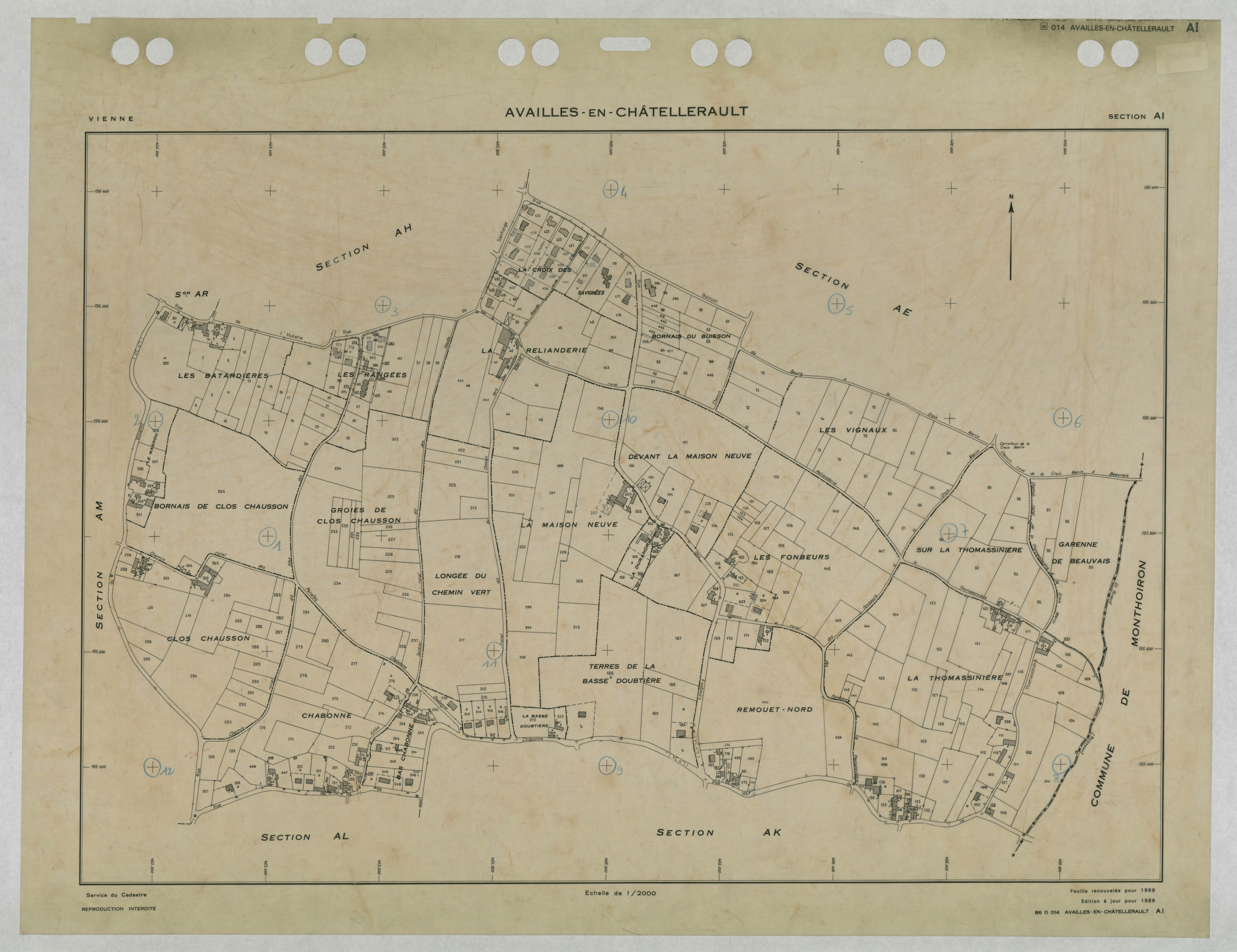 Availles-en-Châtellerault - FRAD086_cadastre Plans renouvelés 
