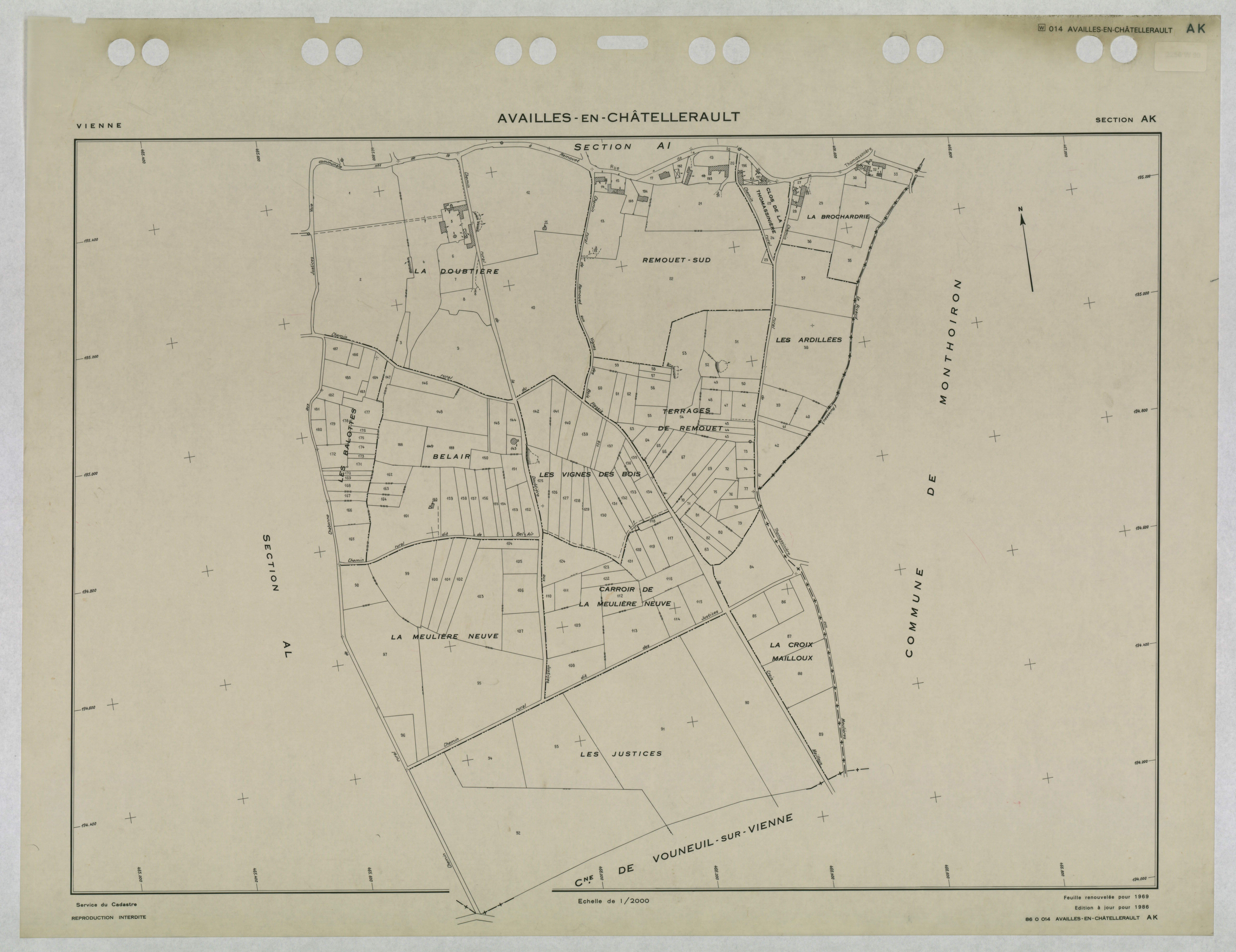 Availles-en-Châtellerault - FRAD086_cadastre Plans renouvelés 