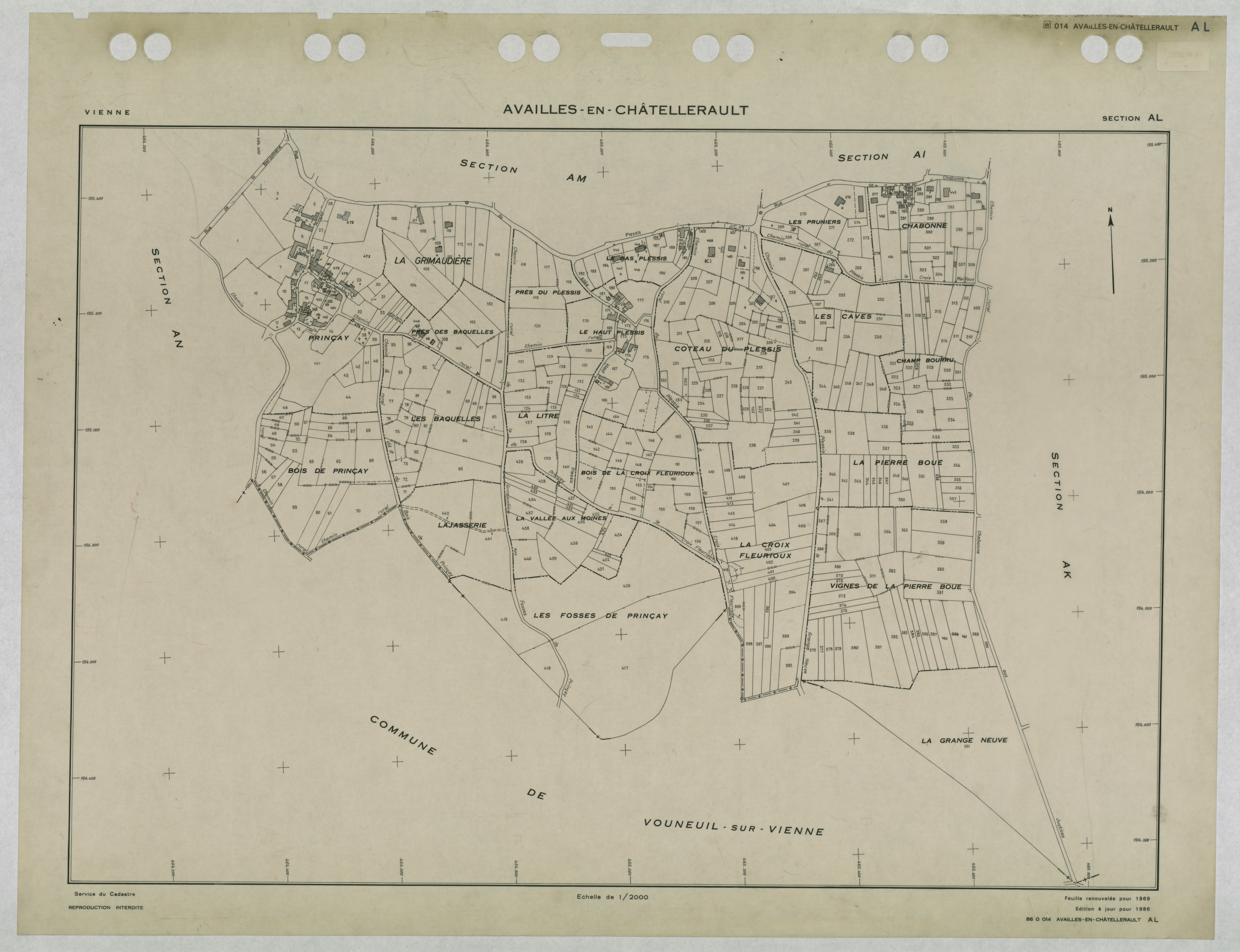 Availles-en-Châtellerault - FRAD086_cadastre Plans renouvelés 
