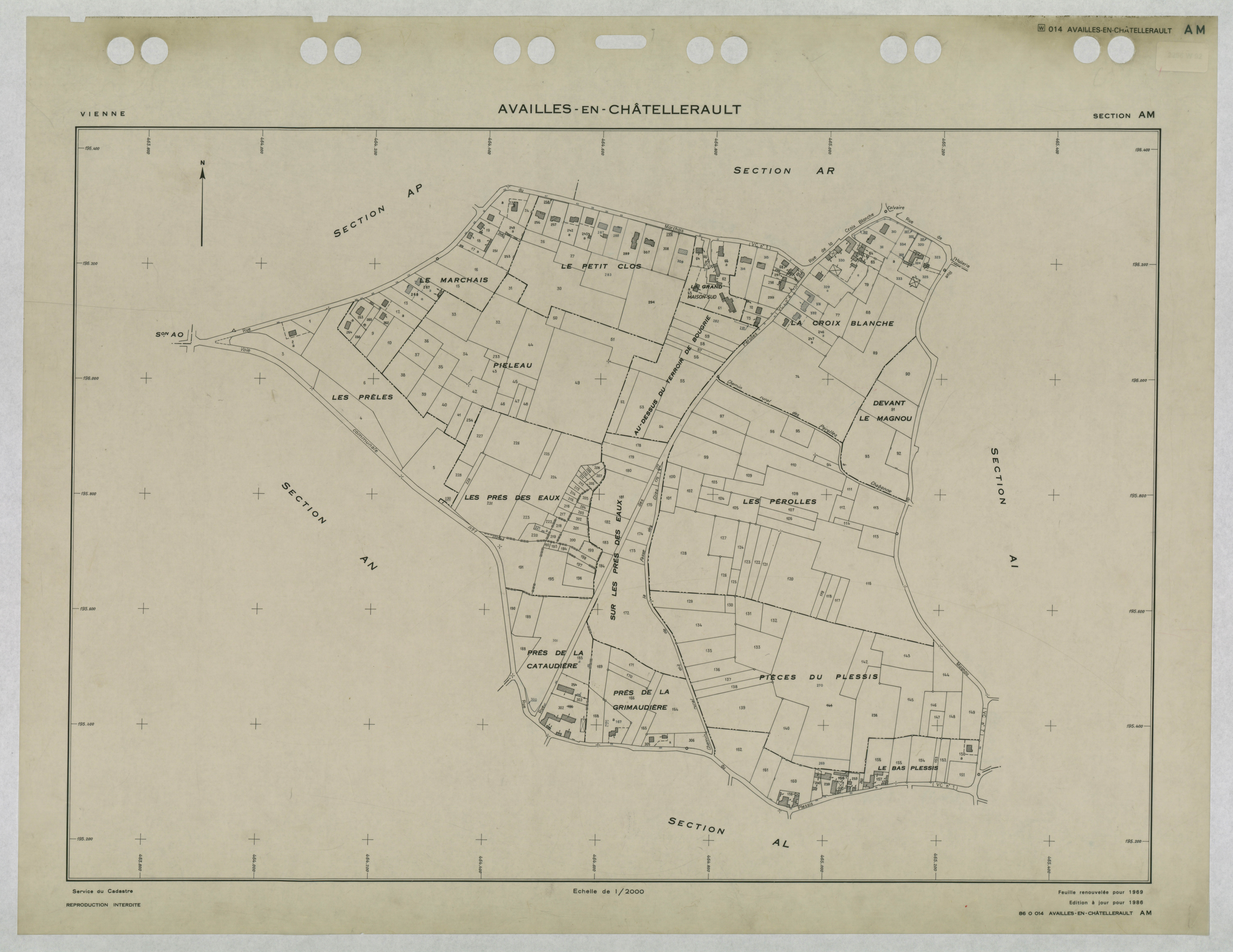Availles-en-Châtellerault - FRAD086_cadastre Plans renouvelés 