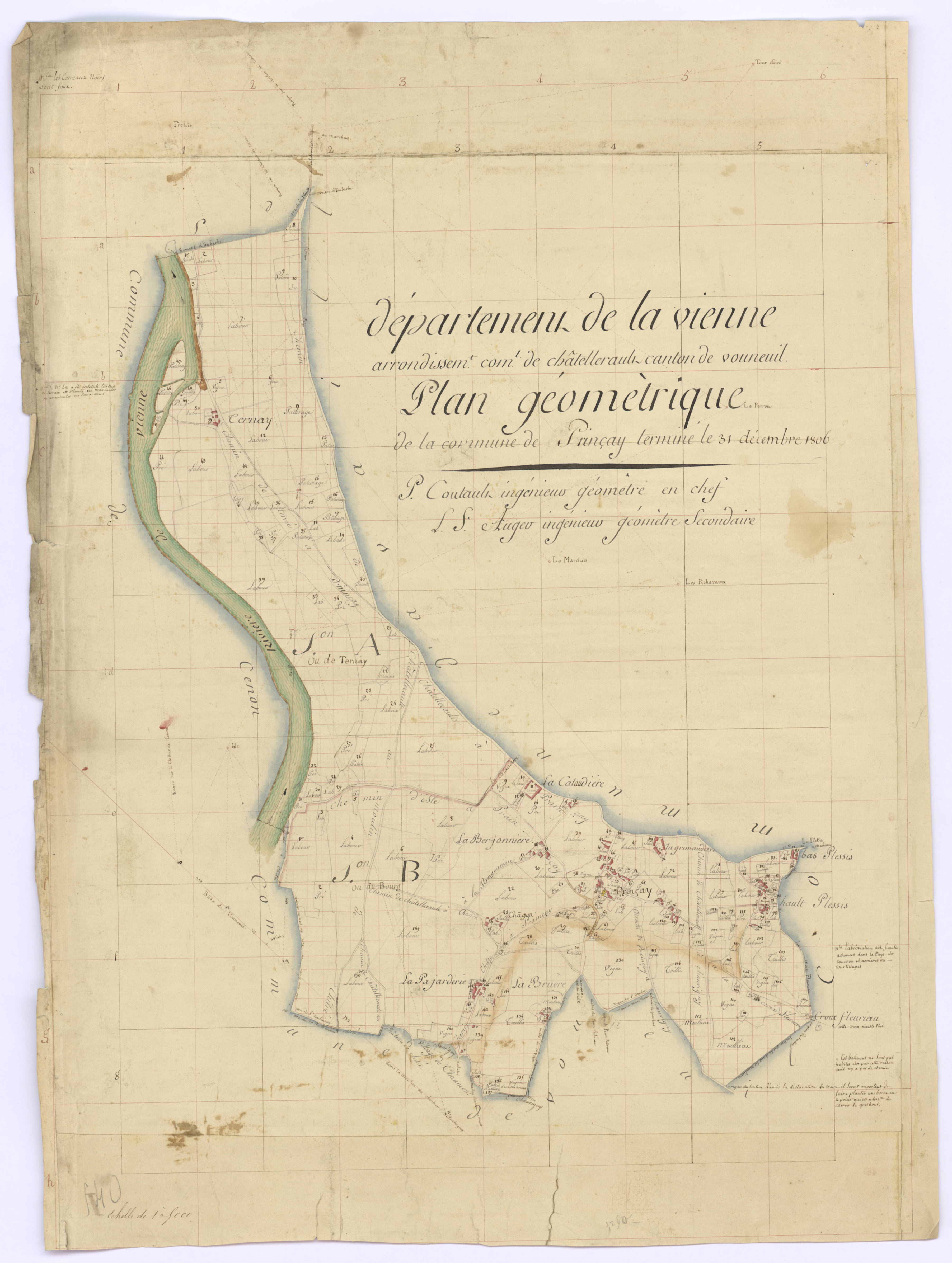 Availles-en-Châtellerault - FRAD086_cadastre Plan, section A à B. 