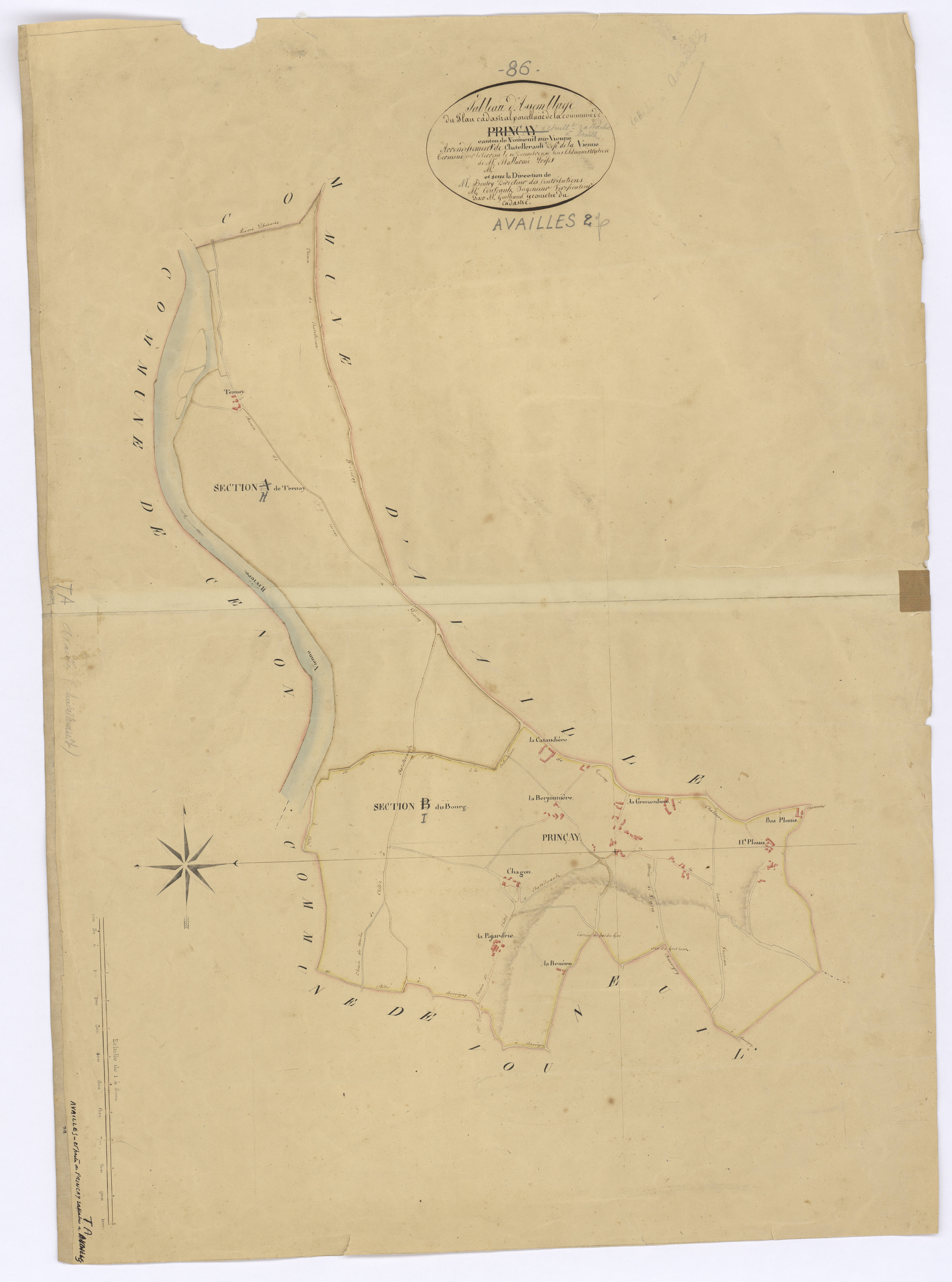 Availles-en-Châtellerault - FRAD086_cadastre Plans 