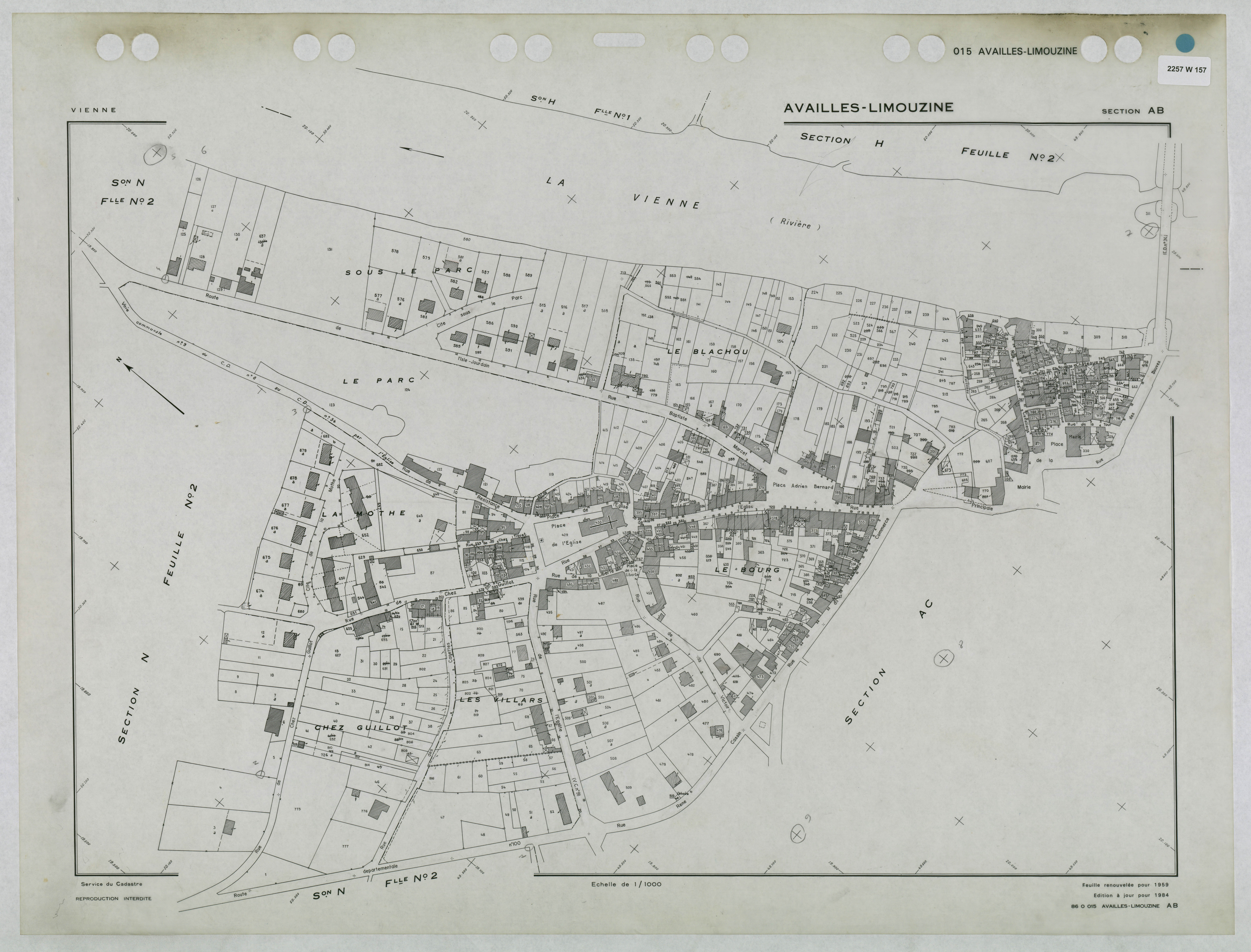Availles-Limouzine - FRAD086_cadastre Plans renouvelés 