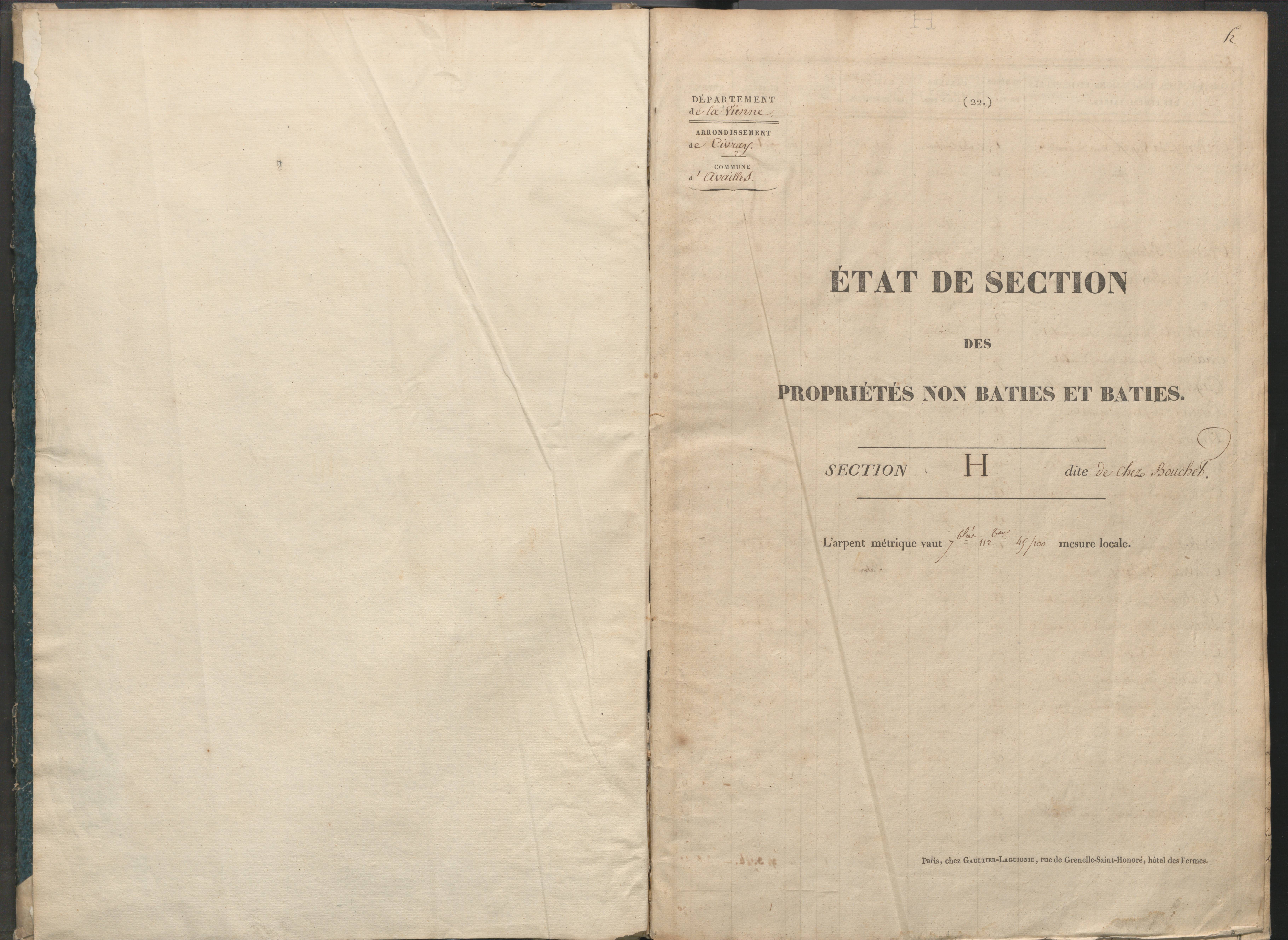 Availles-Limouzine - FRAD086_cadastre Sections H-O 