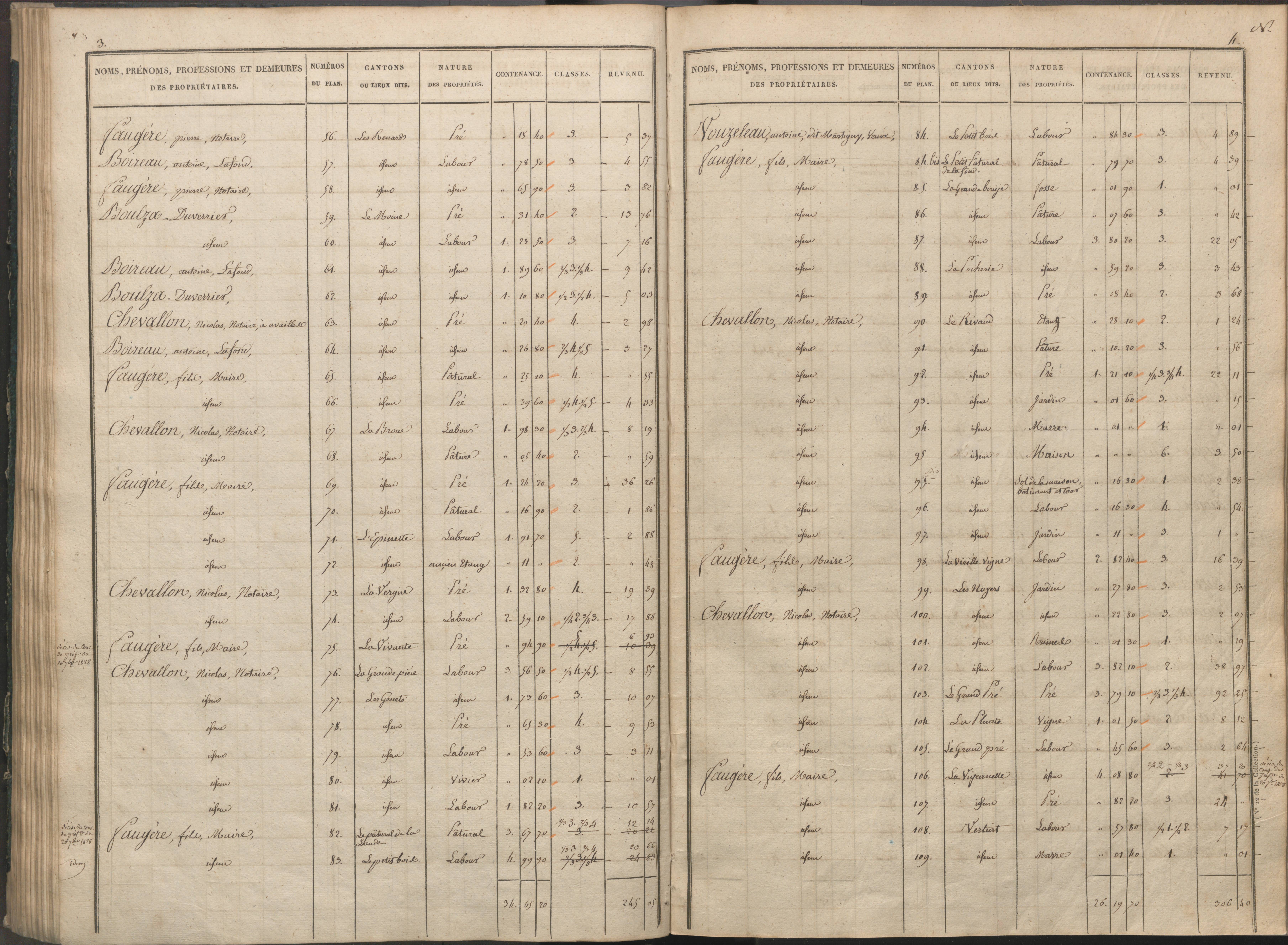 Availles-Limouzine - FRAD086_cadastre Sections H-O 
