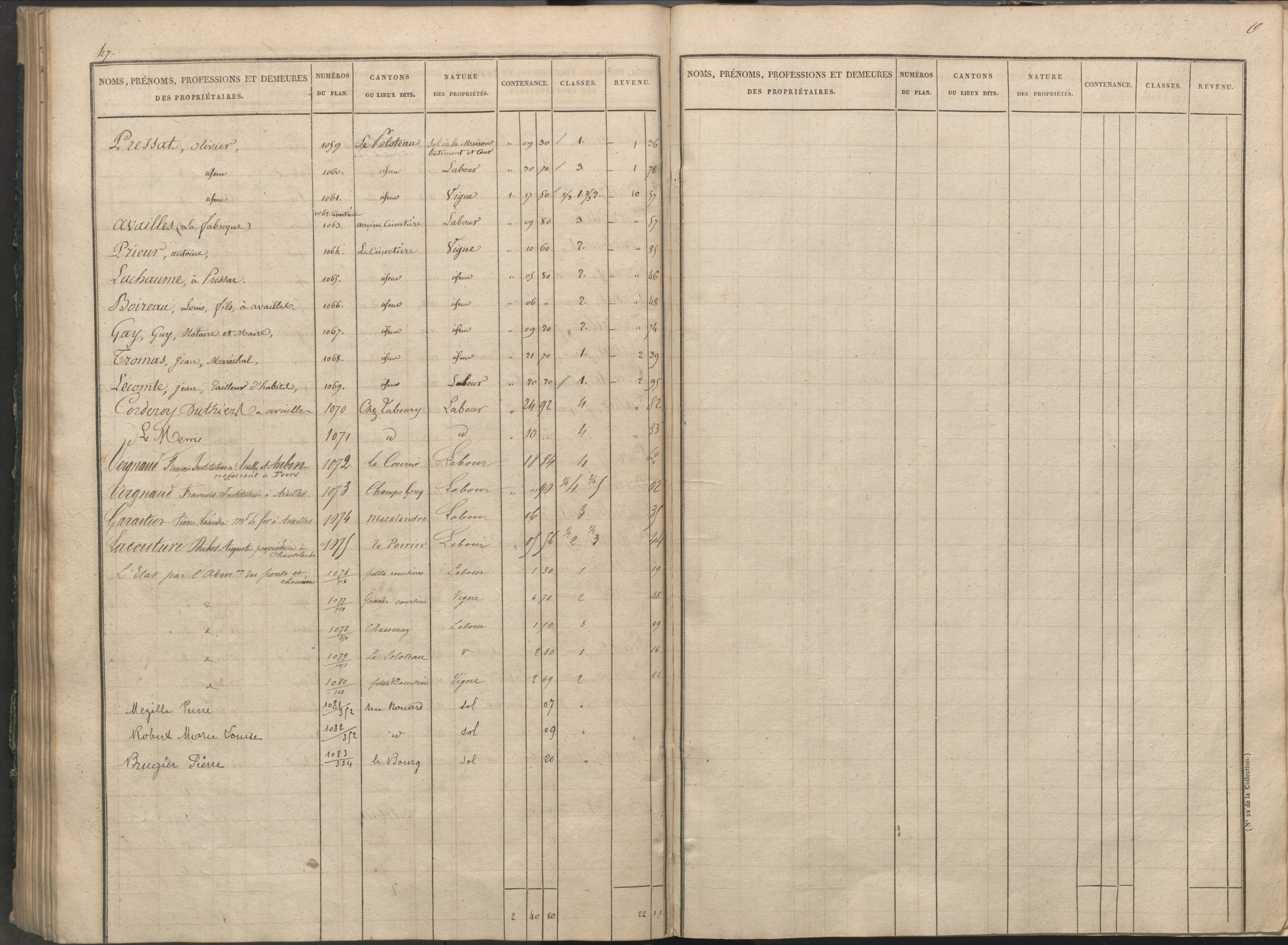 Availles-Limouzine - FRAD086_cadastre Sections H-O 