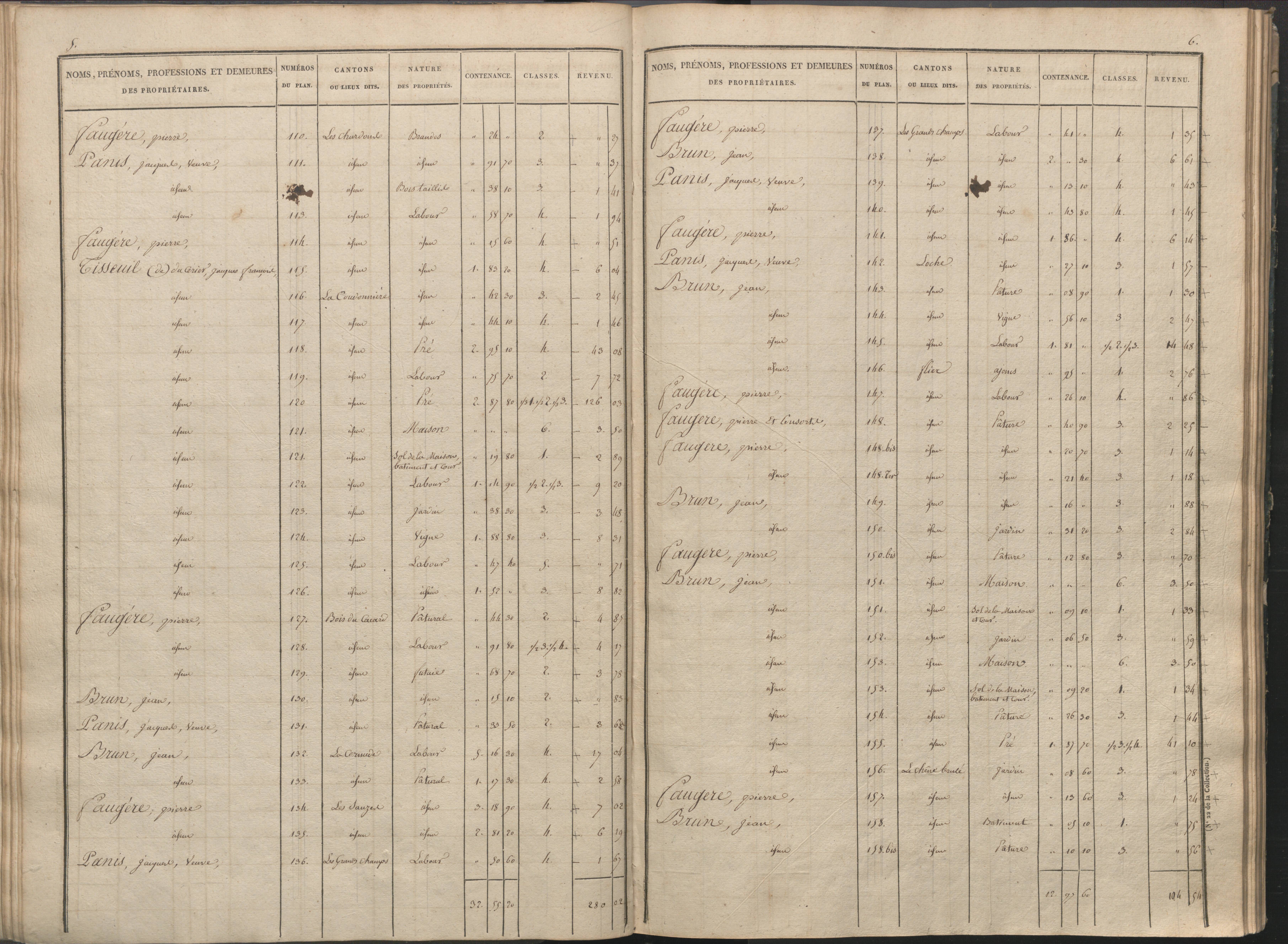 Availles-Limouzine - FRAD086_cadastre Sections H-O 