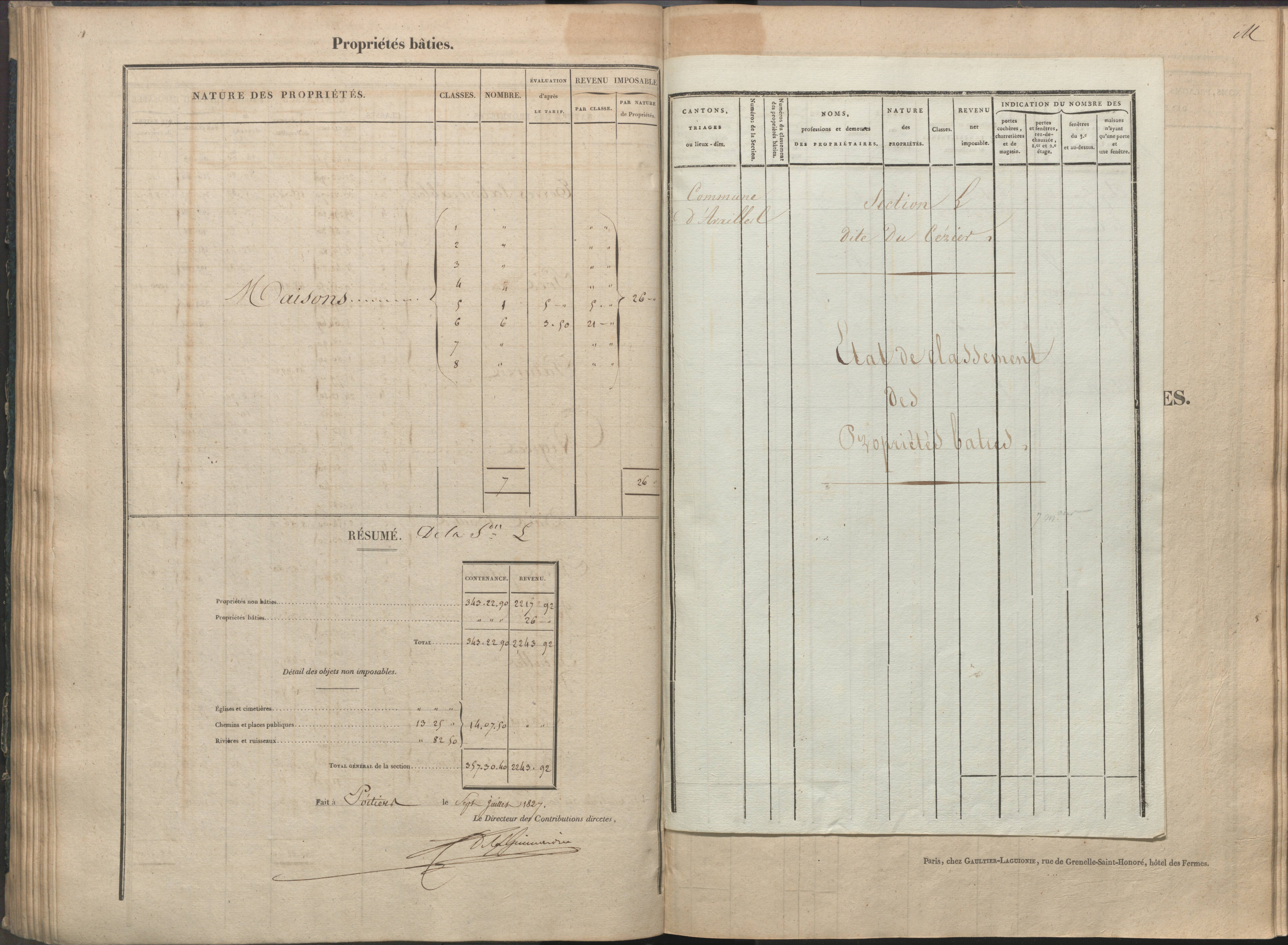 Availles-Limouzine - FRAD086_cadastre Sections H-O 