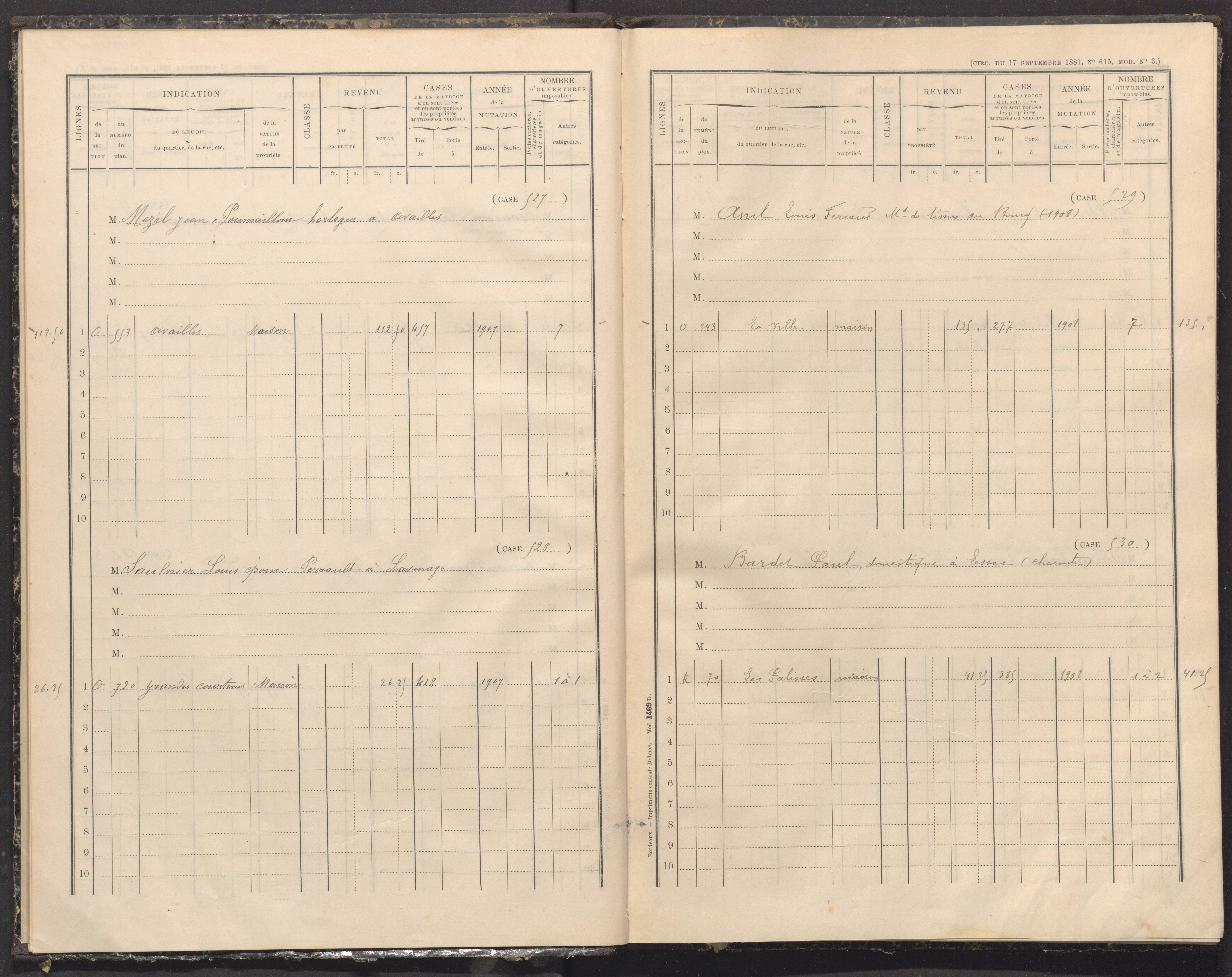 Availles-Limouzine - FRAD086_cadastre Cases 497-556 