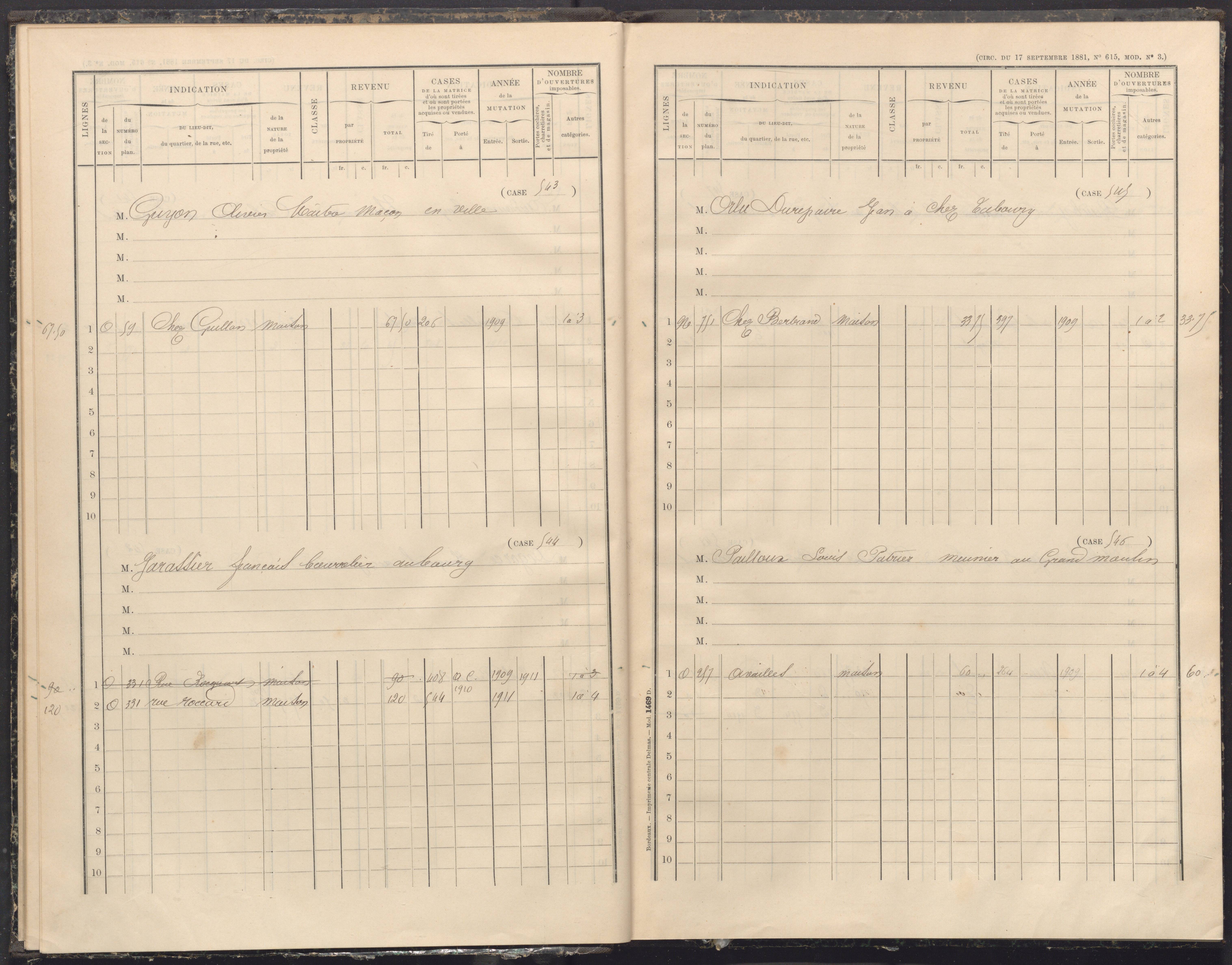 Availles-Limouzine - FRAD086_cadastre Cases 497-556 
