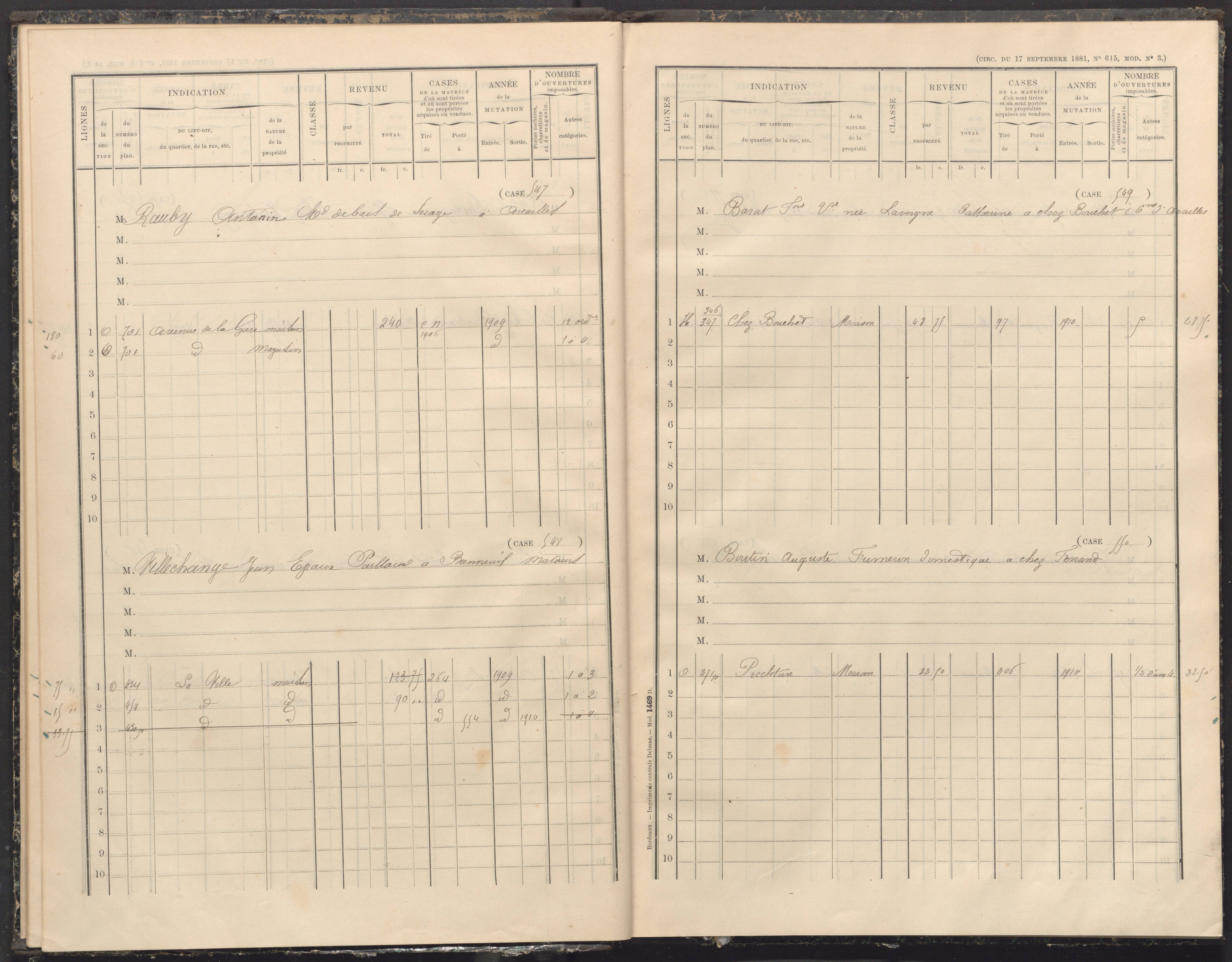 Availles-Limouzine - FRAD086_cadastre Cases 497-556 