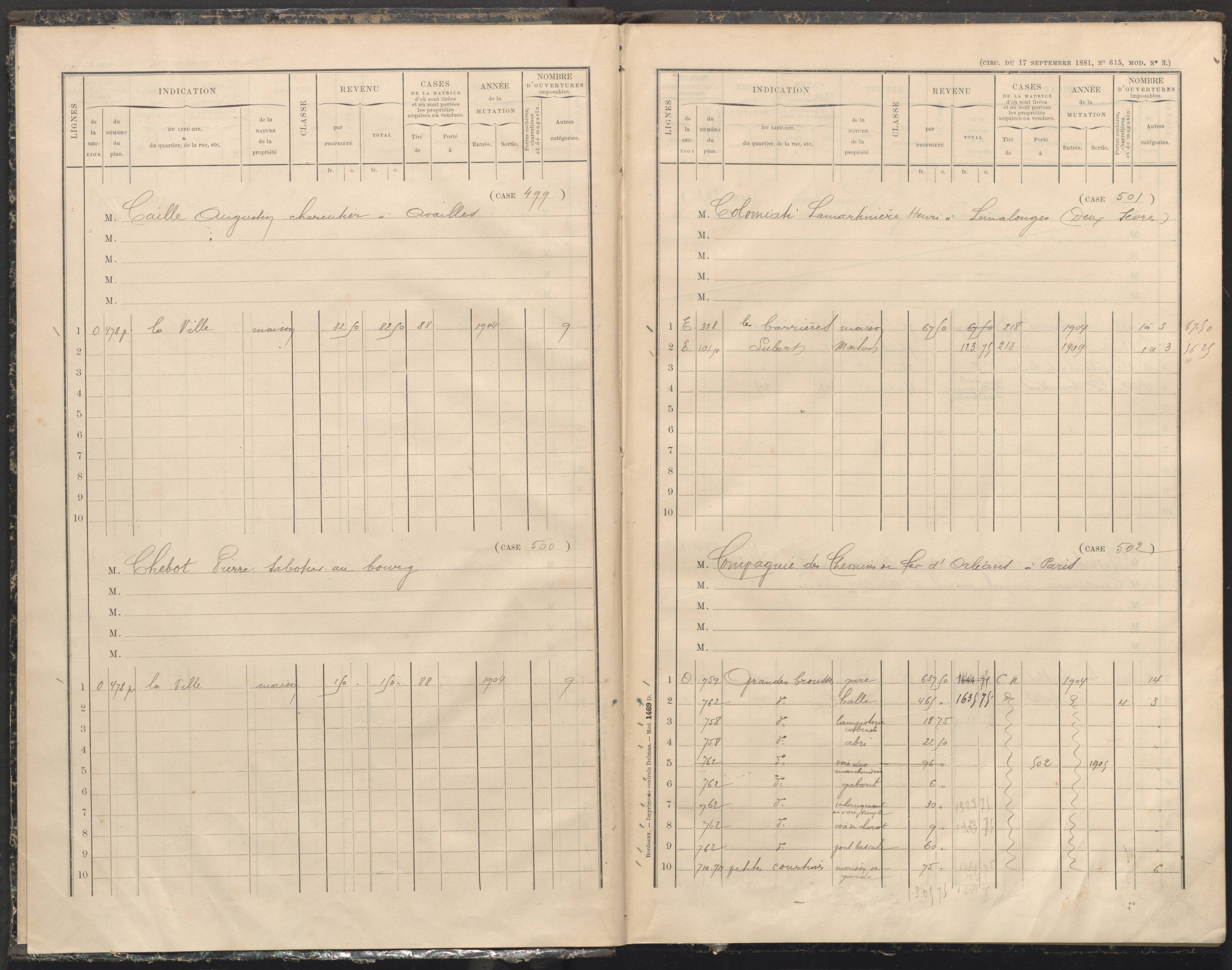 Availles-Limouzine - FRAD086_cadastre Cases 497-556 