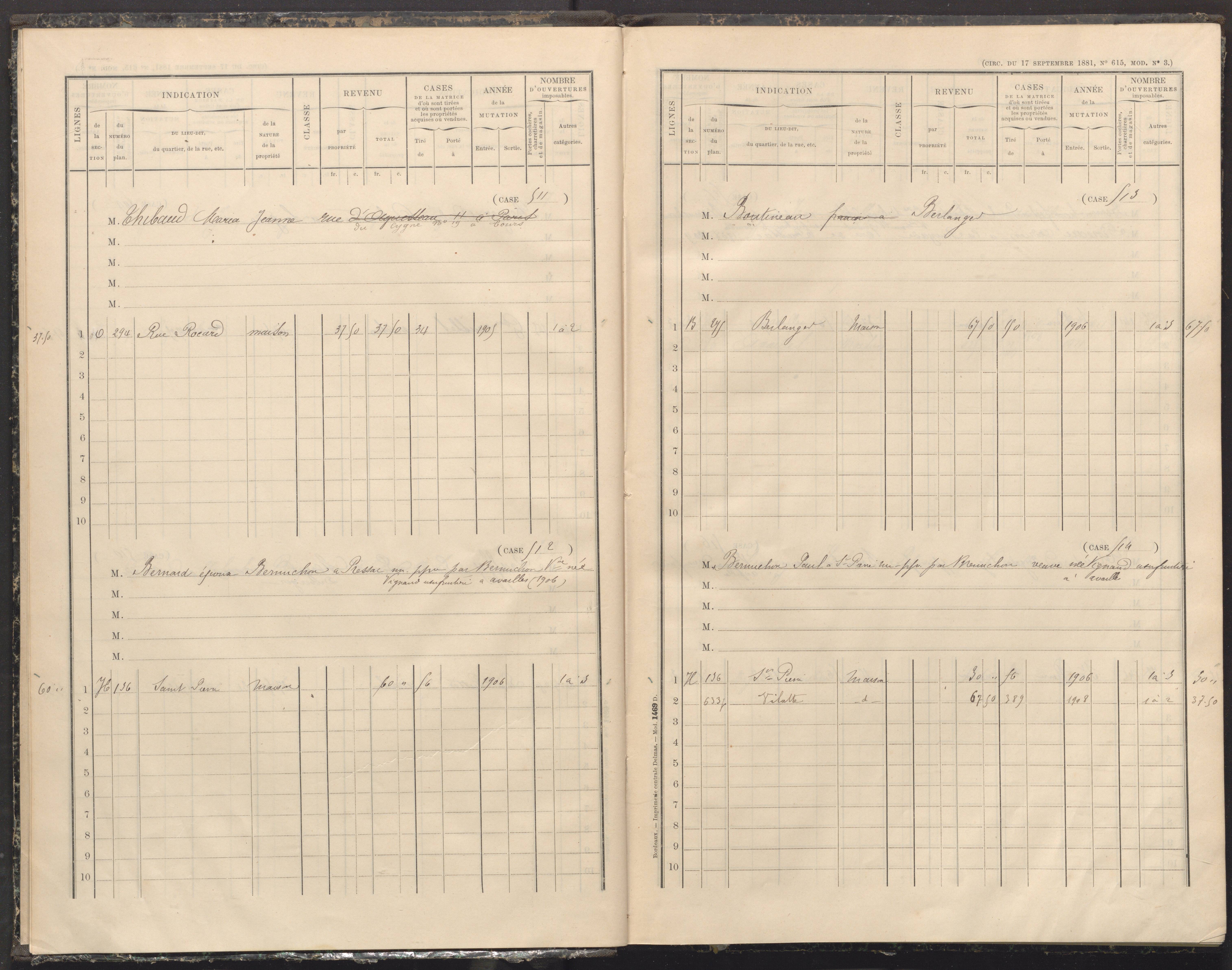 Availles-Limouzine - FRAD086_cadastre Cases 497-556 