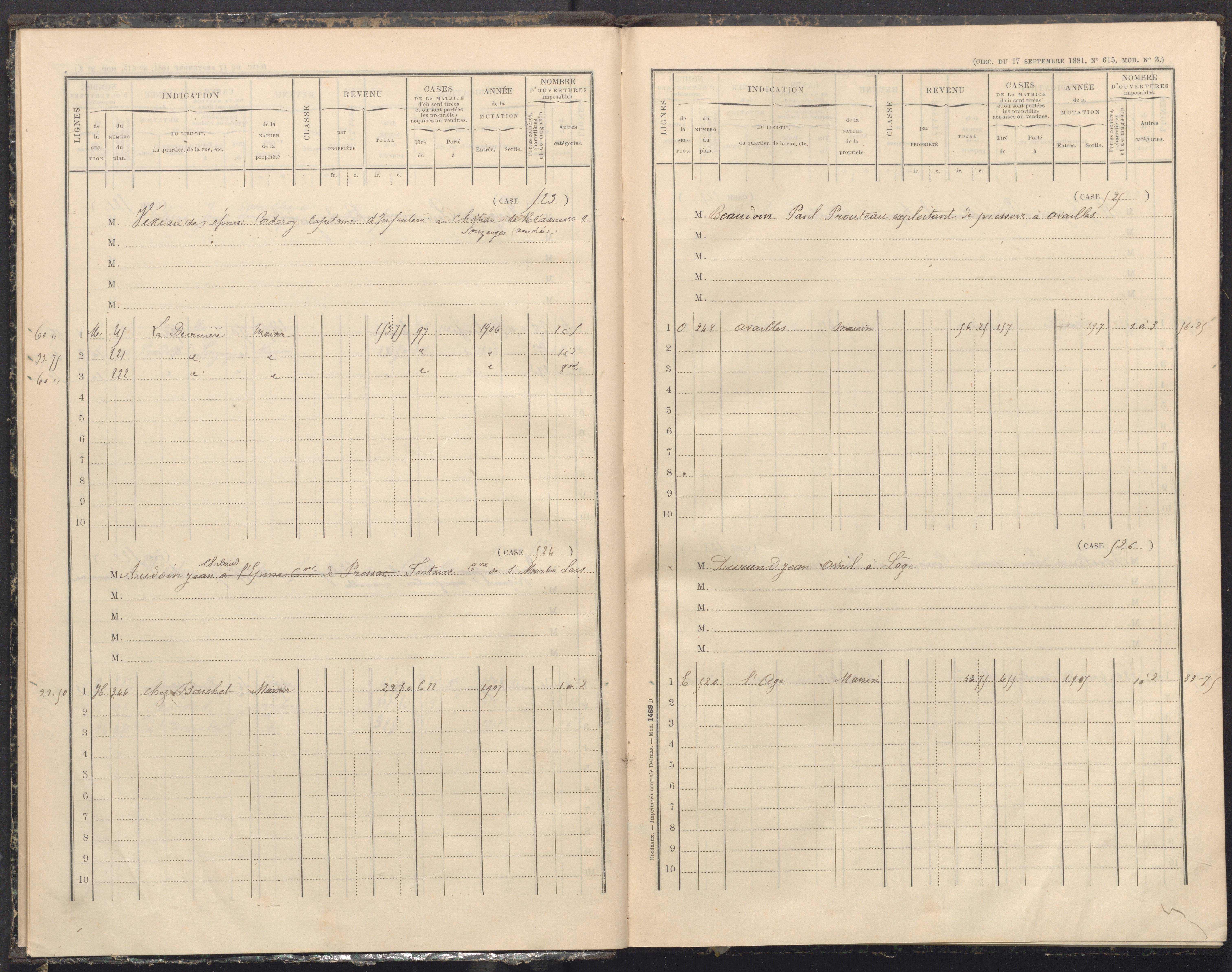 Availles-Limouzine - FRAD086_cadastre Cases 497-556 