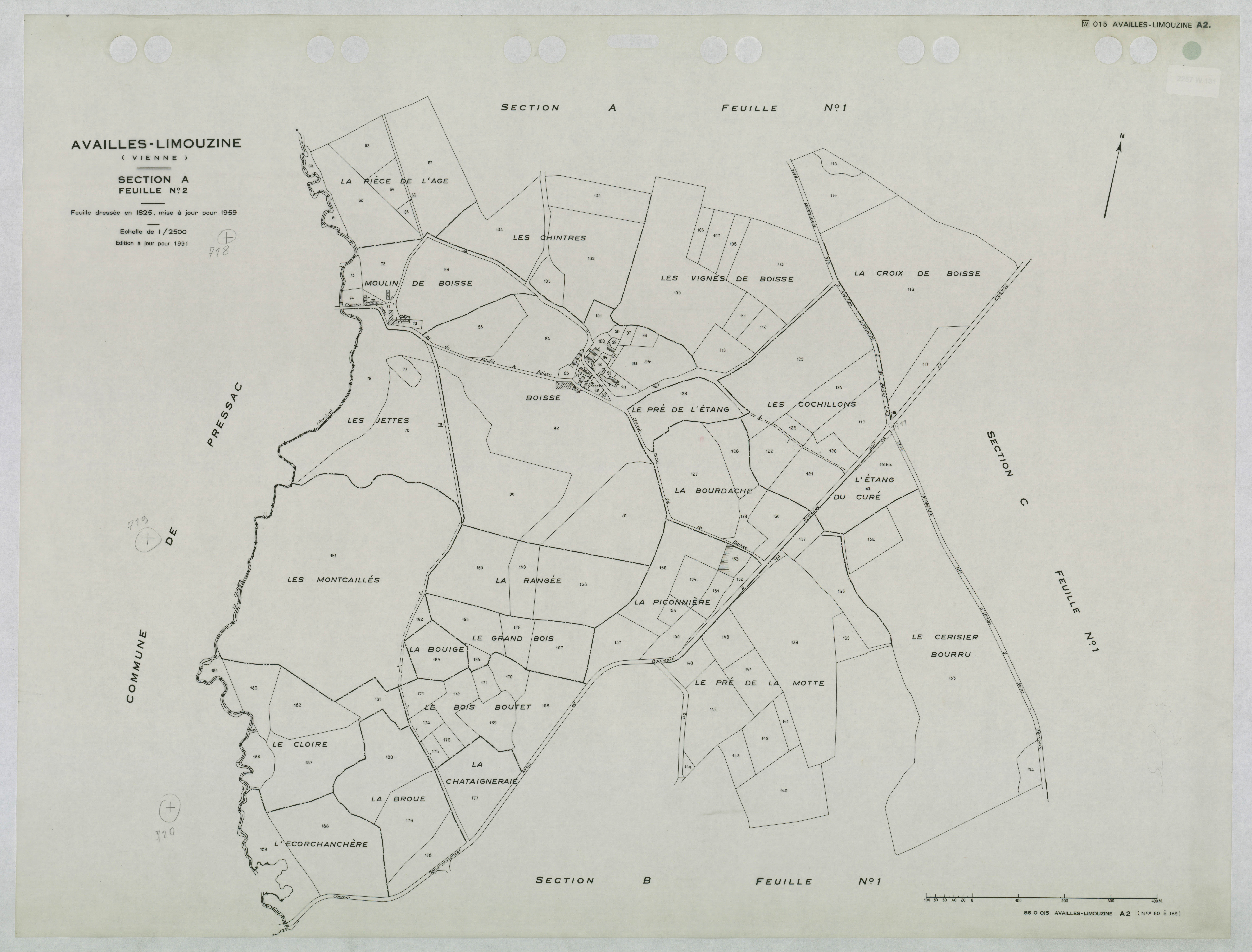 Availles-Limouzine - FRAD086_cadastre Pans mis à jour 