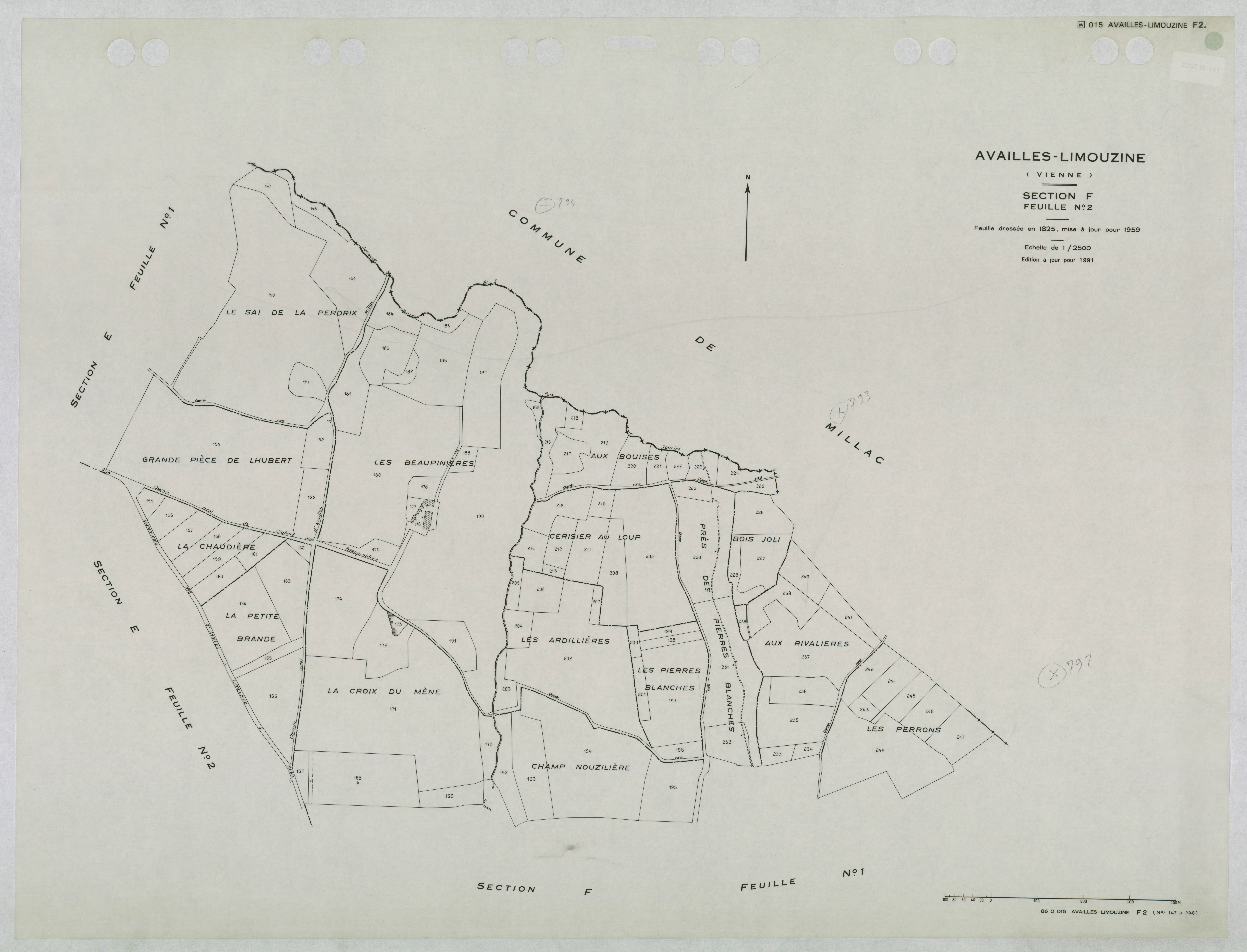 Availles-Limouzine - FRAD086_cadastre Pans mis à jour 