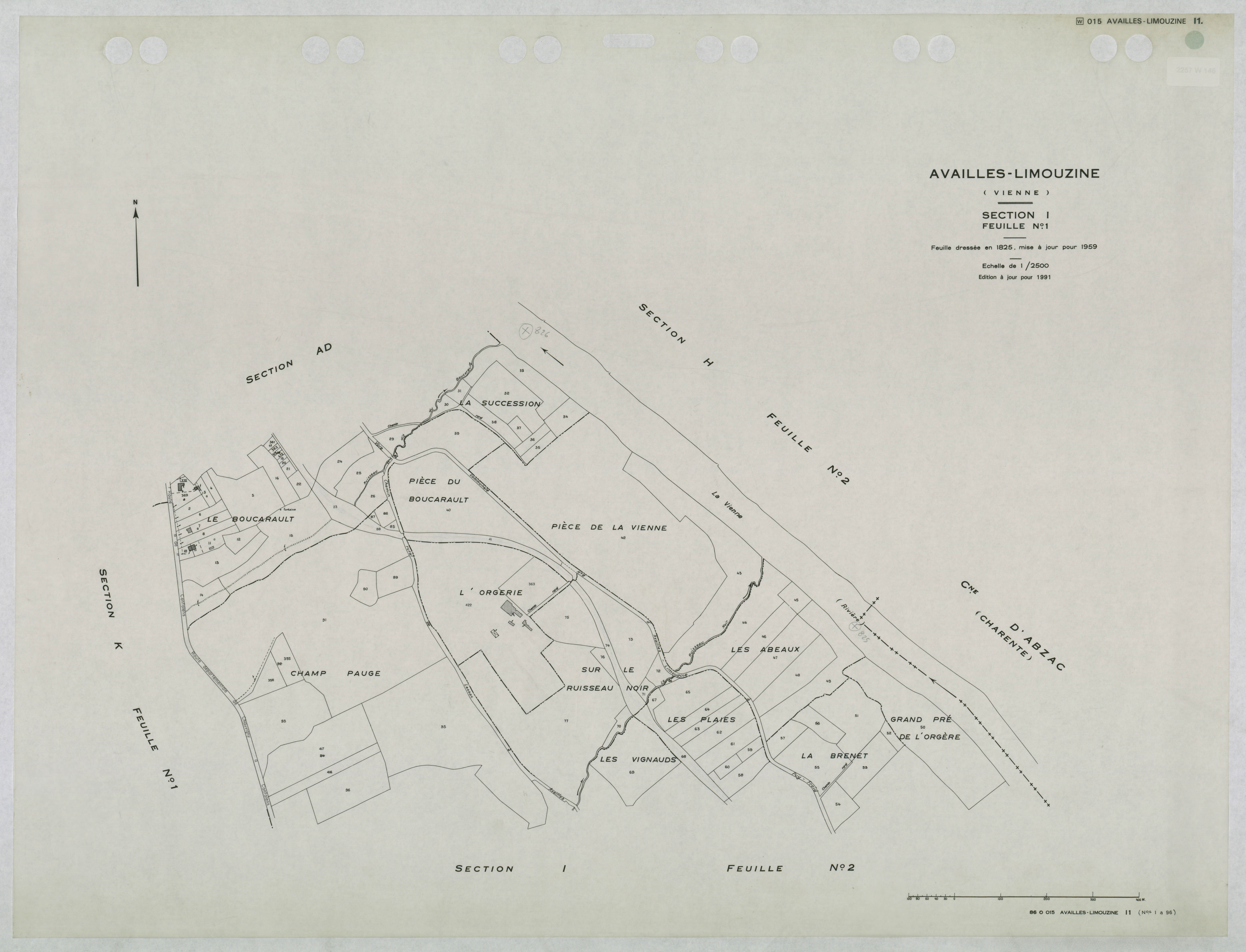 Availles-Limouzine - FRAD086_cadastre Pans mis à jour 