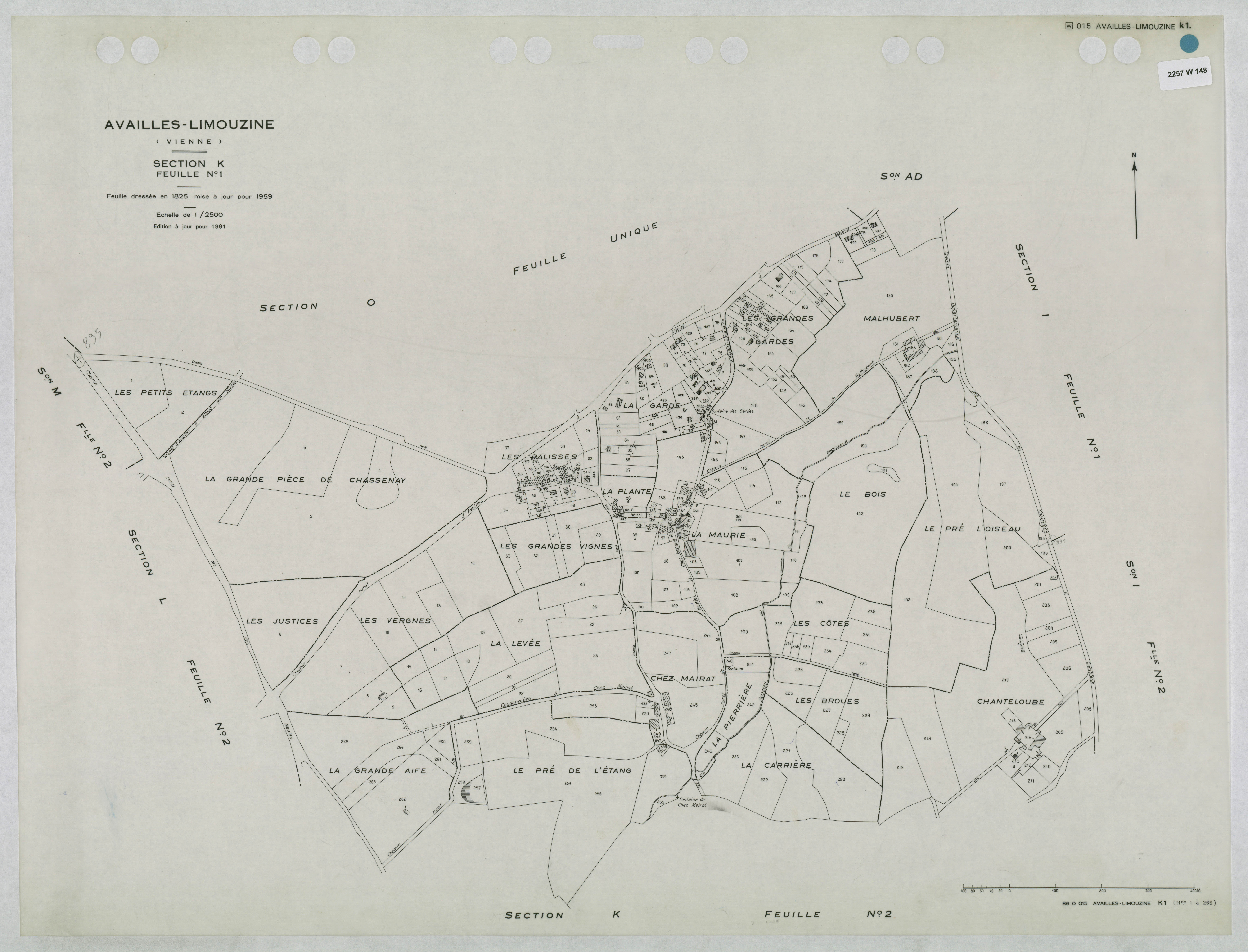 Availles-Limouzine - FRAD086_cadastre Pans mis à jour 