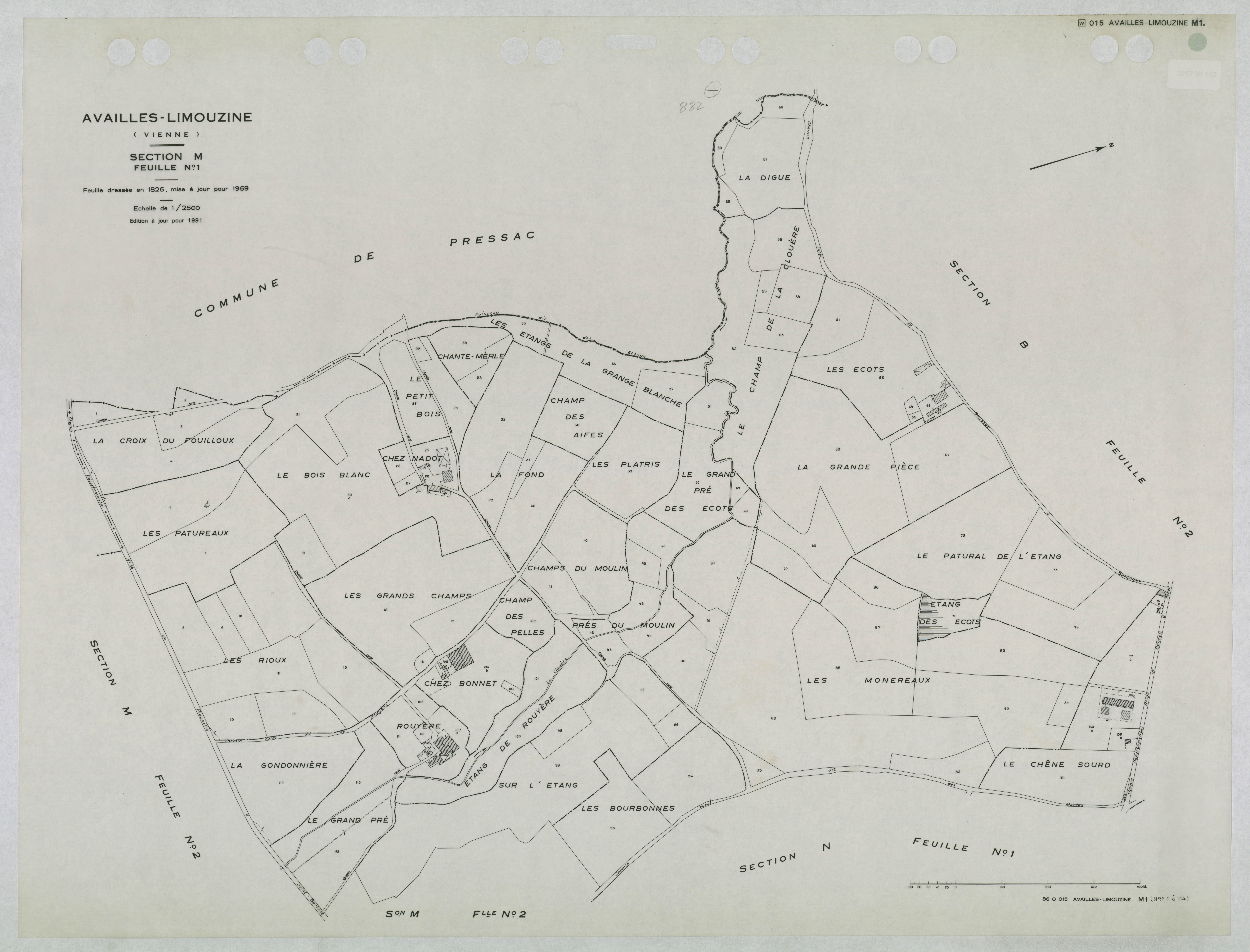 Availles-Limouzine - FRAD086_cadastre Pans mis à jour 